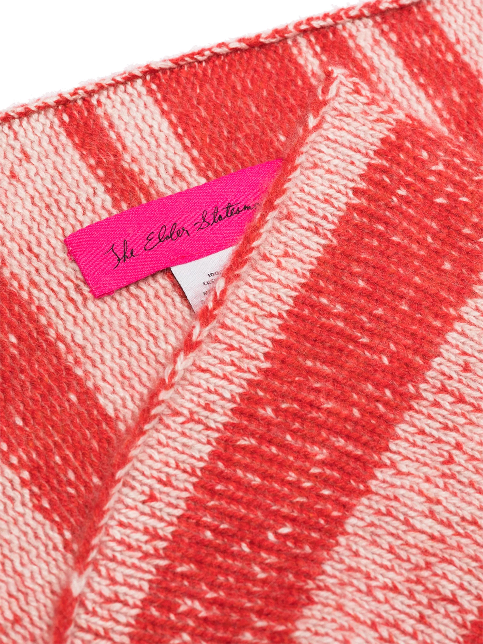 stripe-pattern cashmere blanket