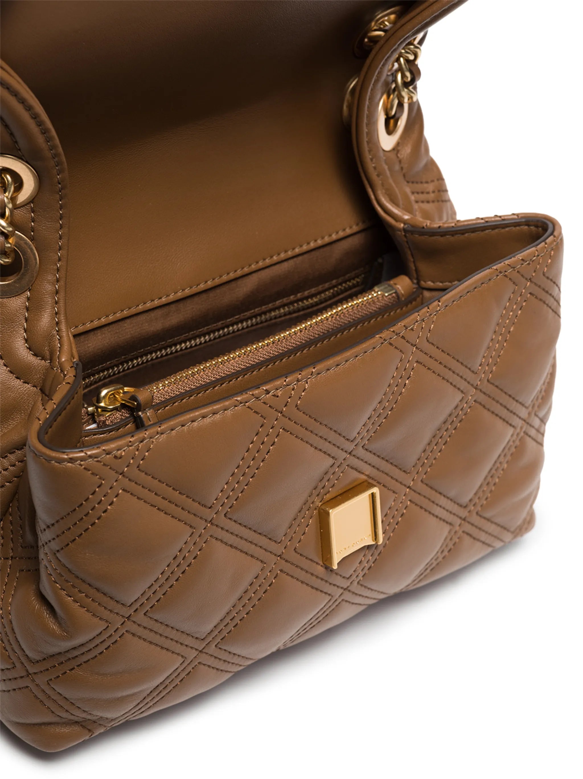 quilted raised logo crossbody bag