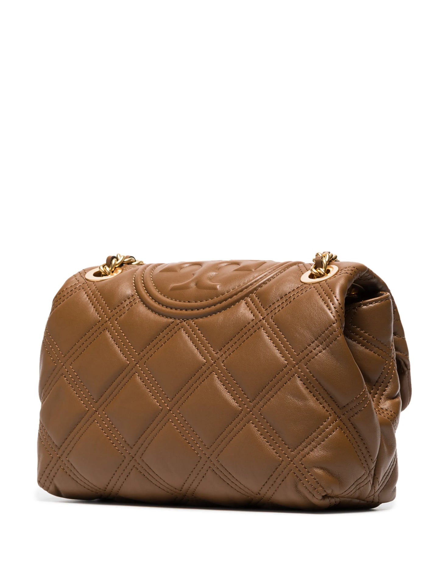 quilted raised logo crossbody bag