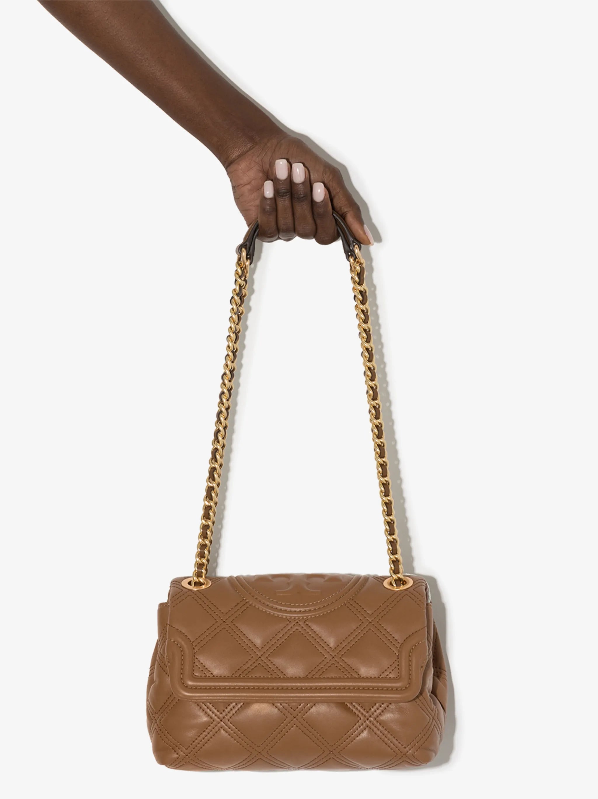 quilted raised logo crossbody bag
