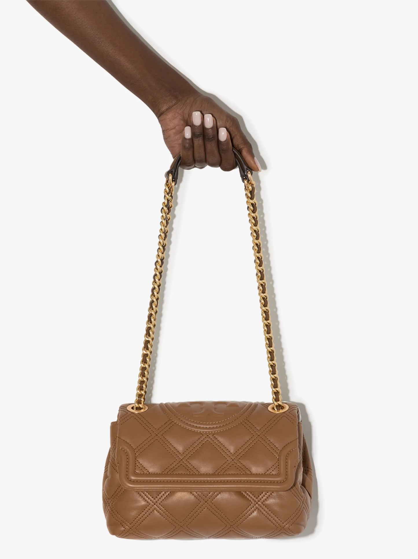 quilted raised logo crossbody bag