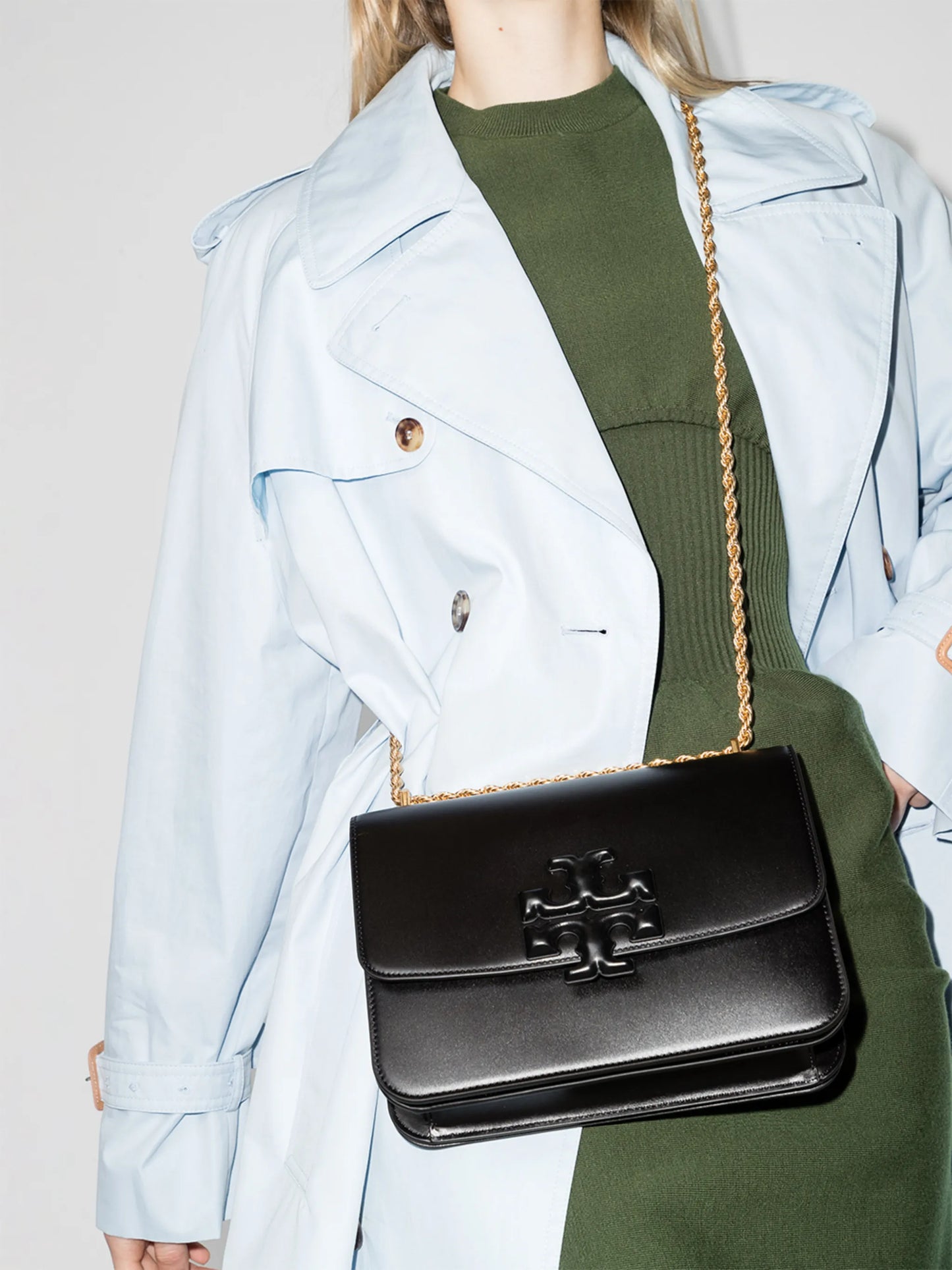 raised logo leather shoulder bag