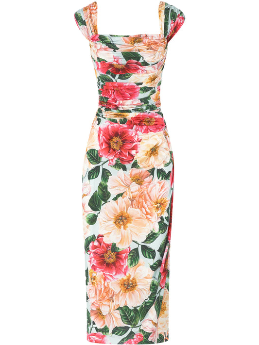 floral-print midi dress