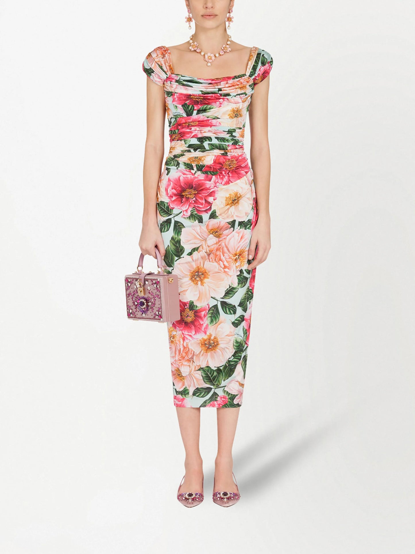 floral-print midi dress
