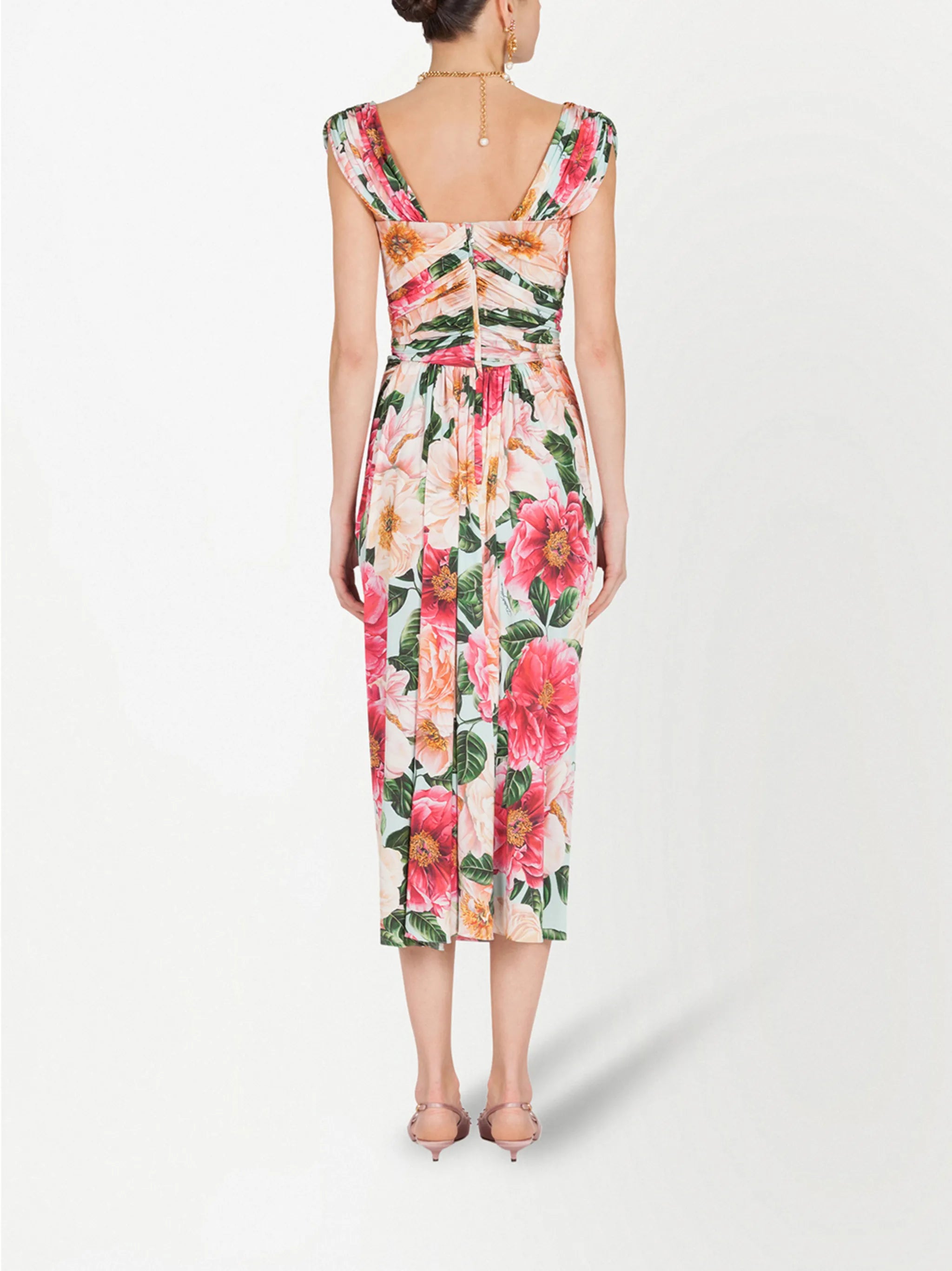 floral-print midi dress