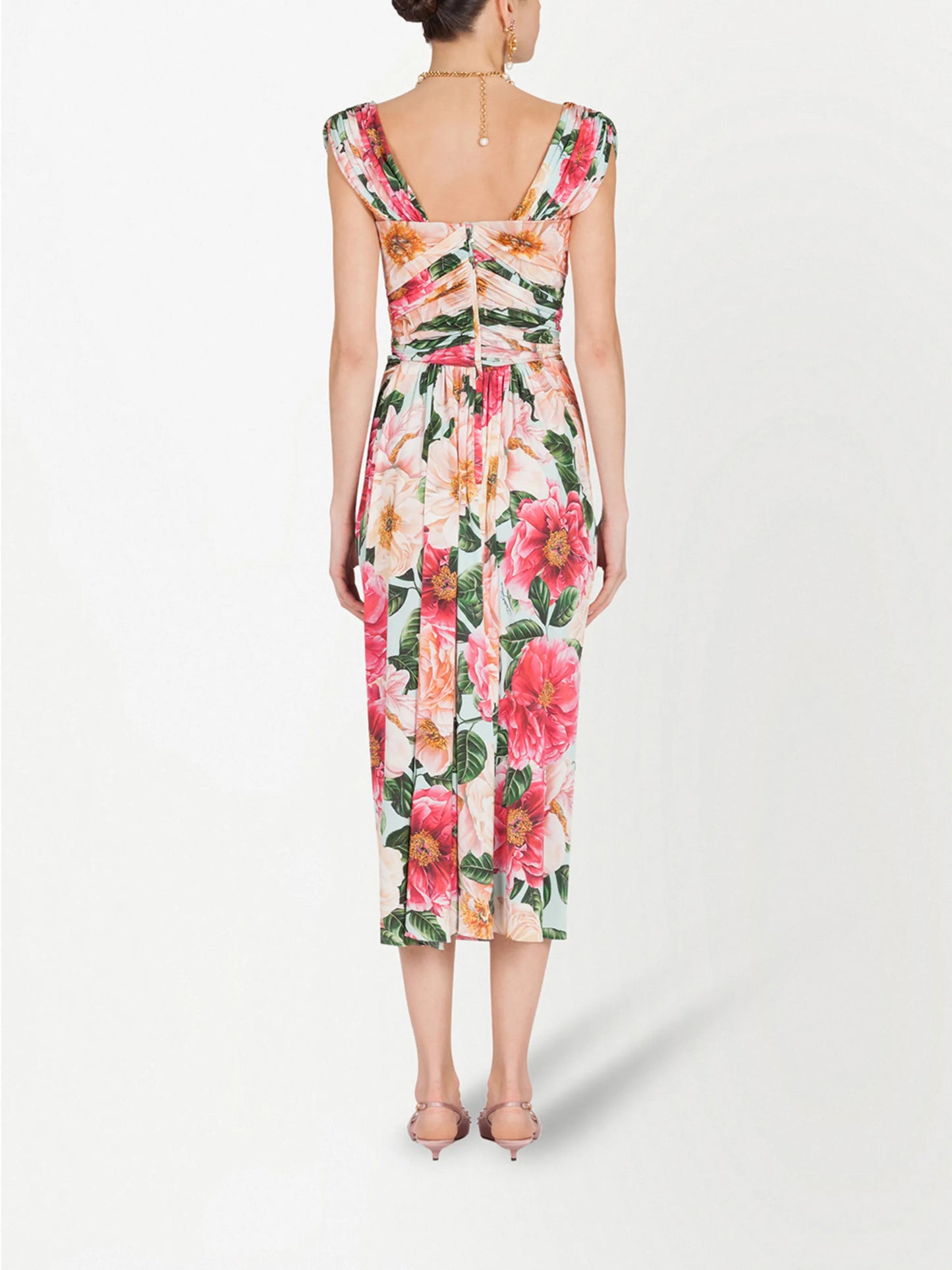 floral-print midi dress