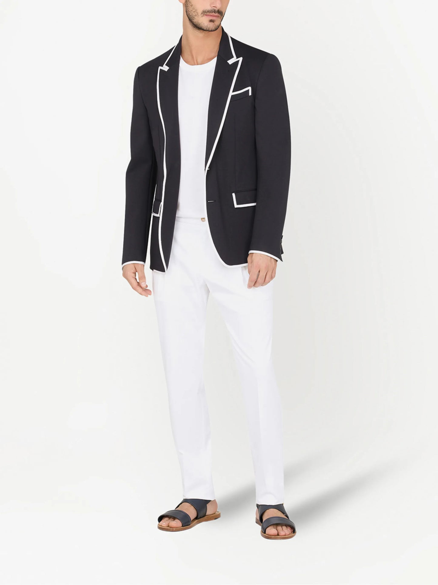 pleated tapered trousers