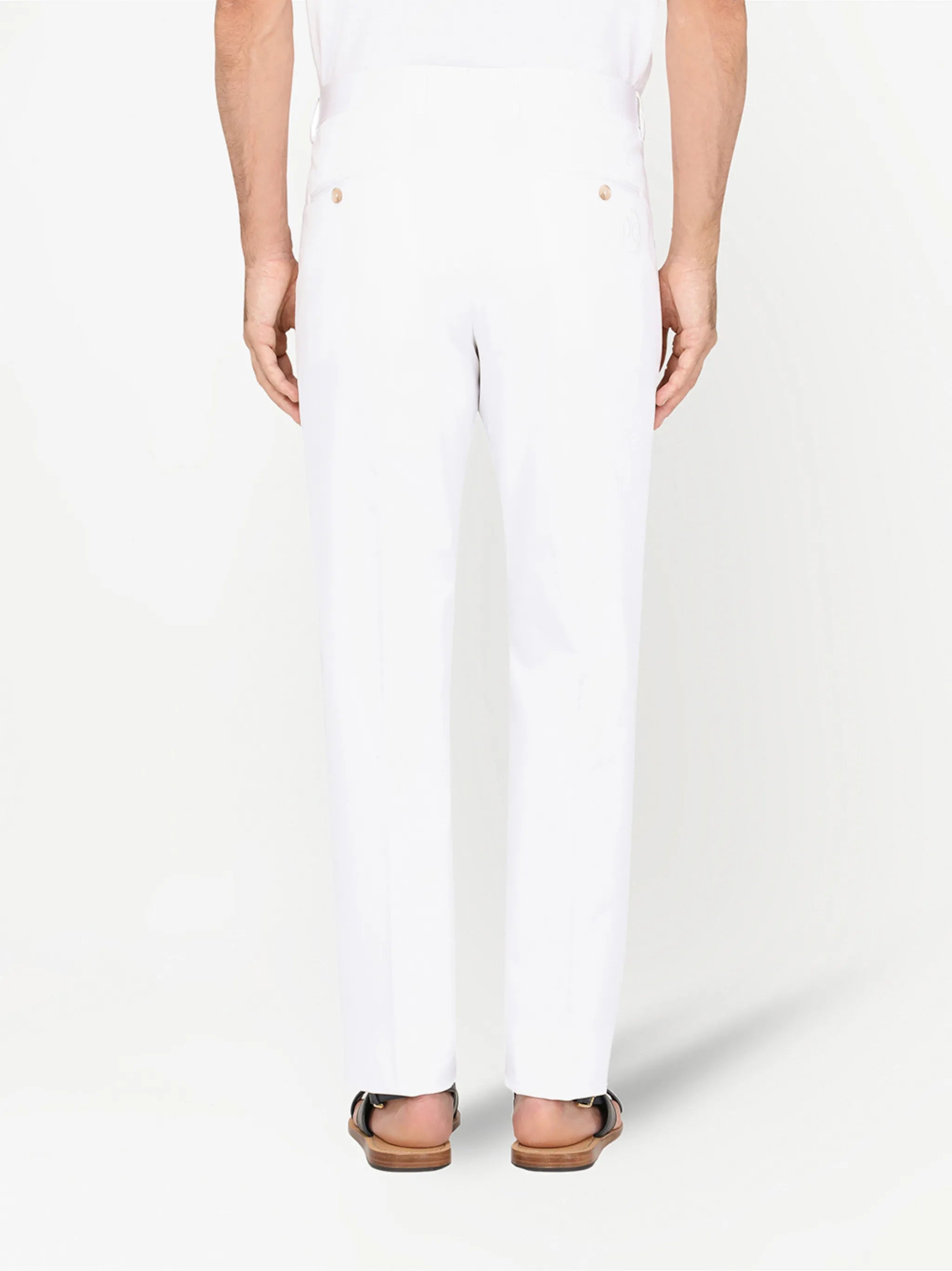 pleated tapered trousers