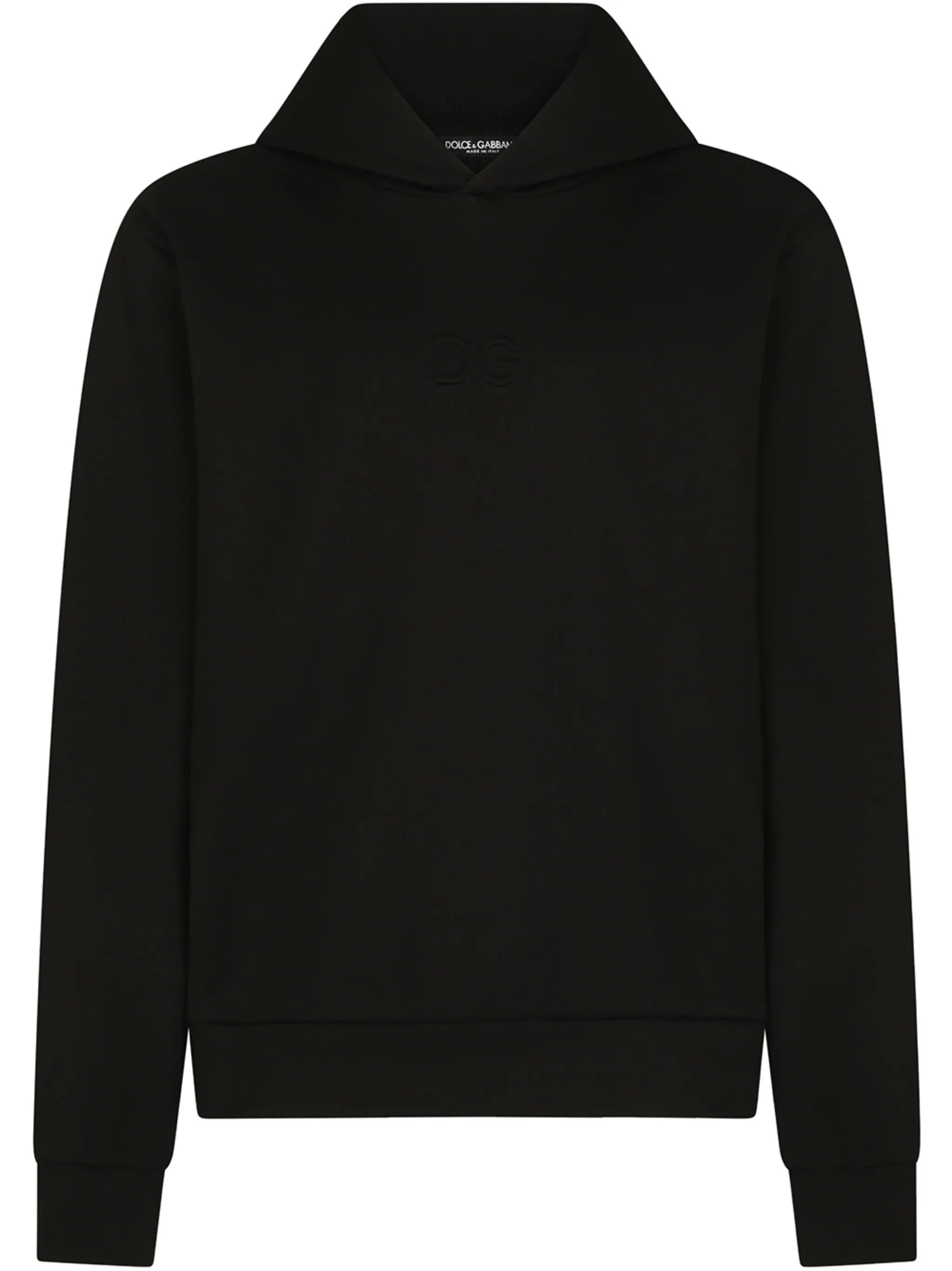 logo-patch-neck hoodie