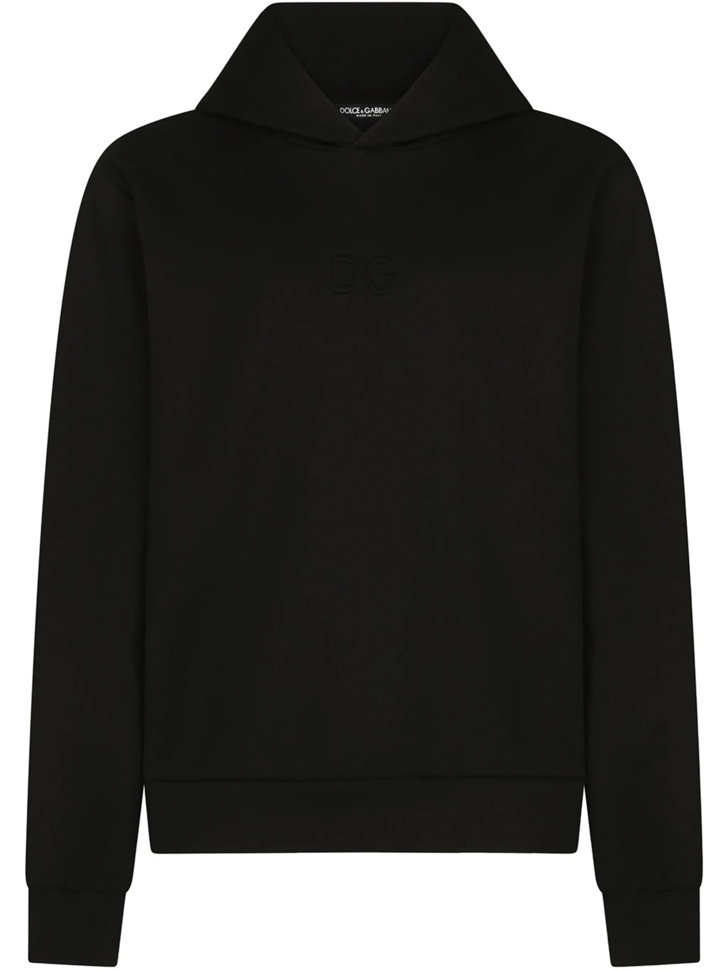 logo-patch-neck hoodie