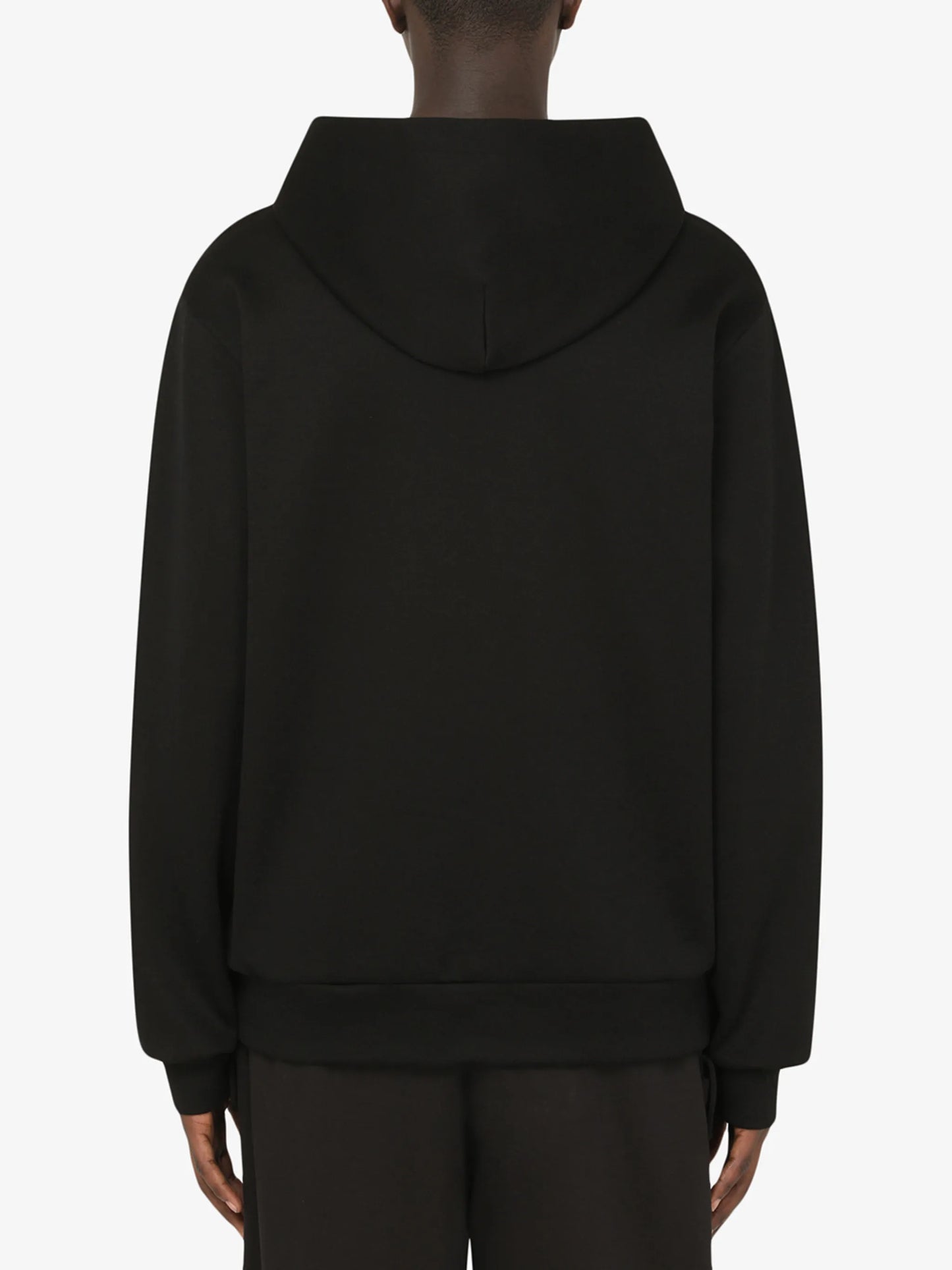 logo-patch-neck hoodie