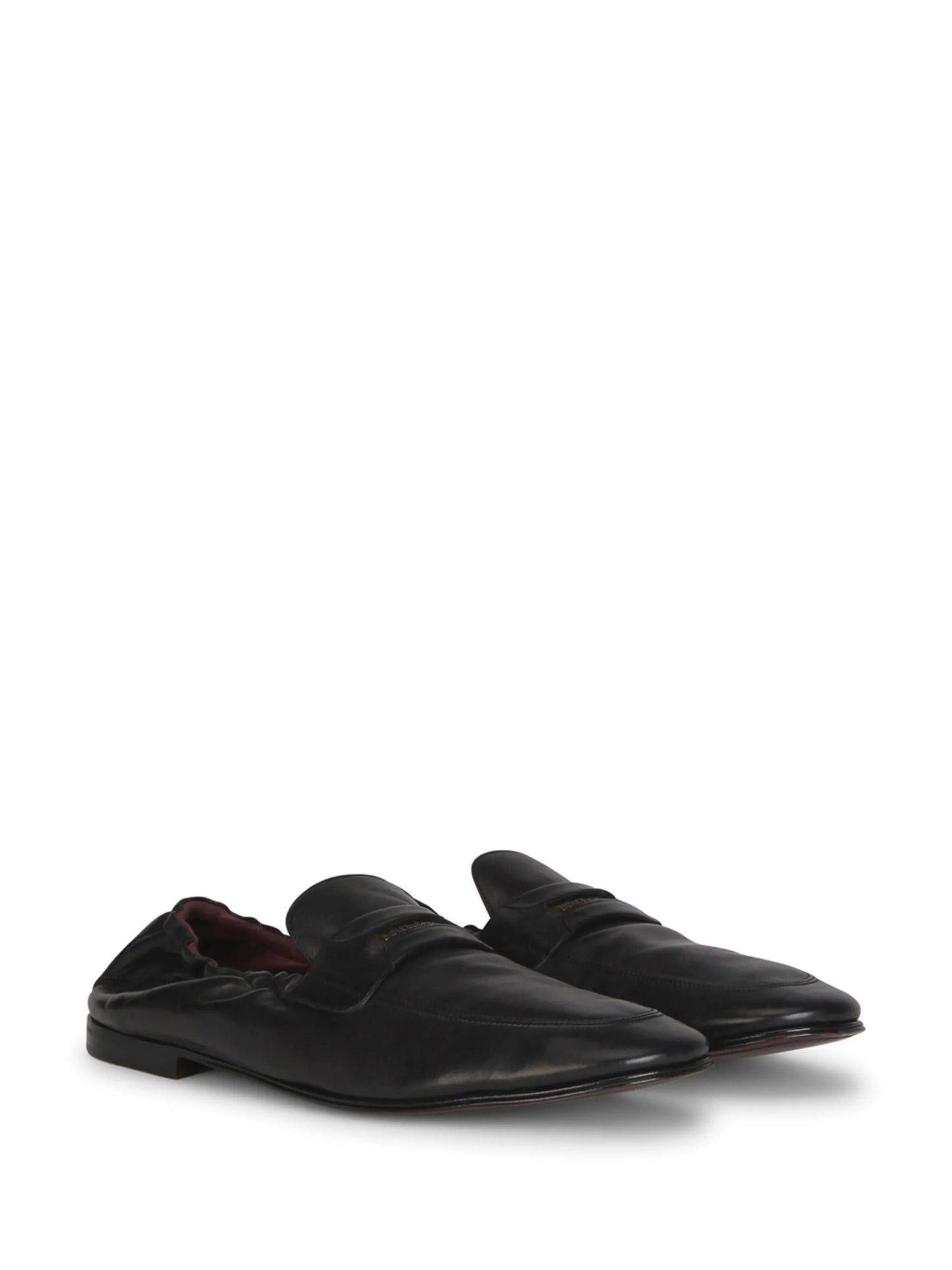 logo-embossed leather slippers