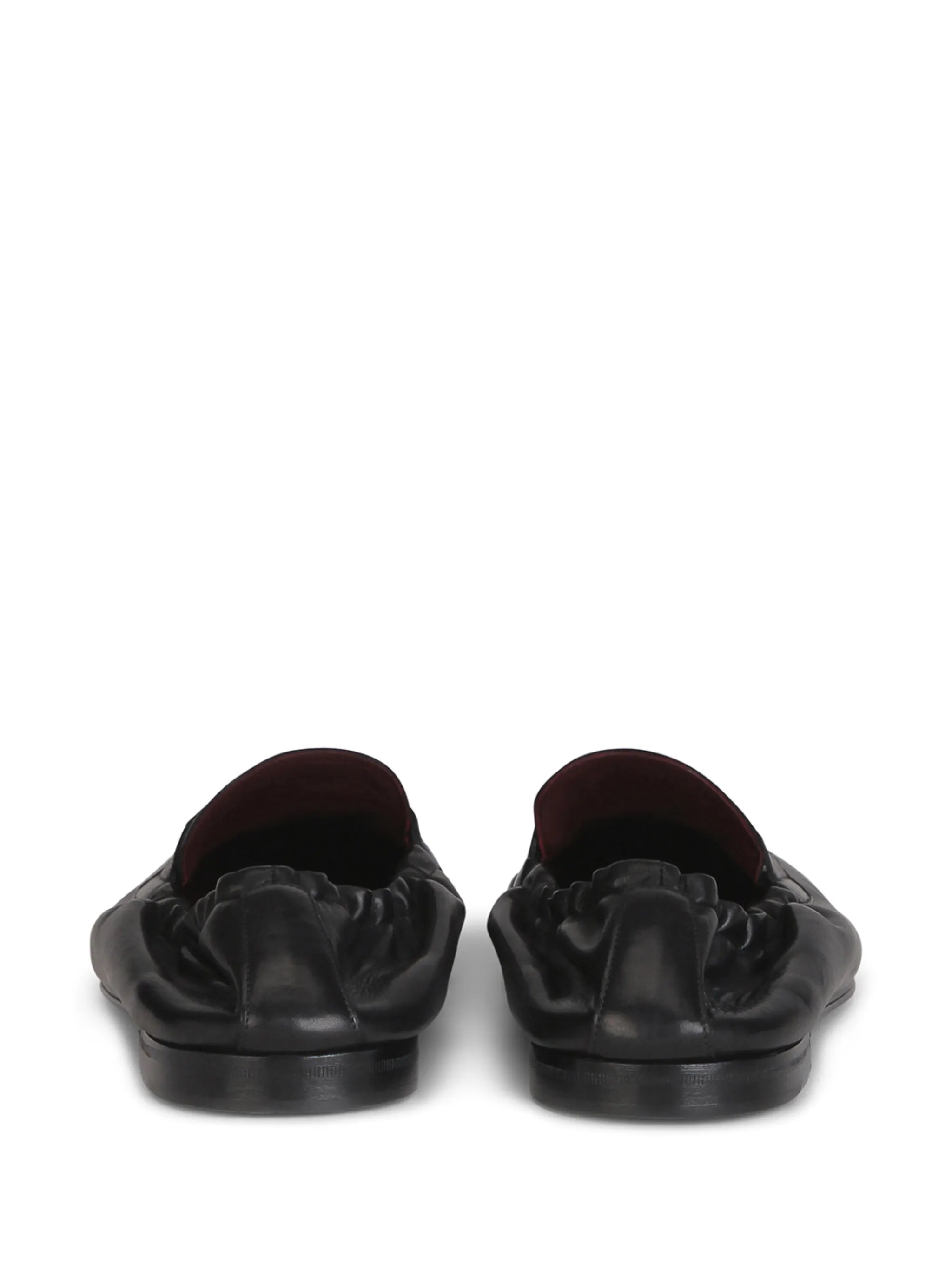 logo-embossed leather slippers