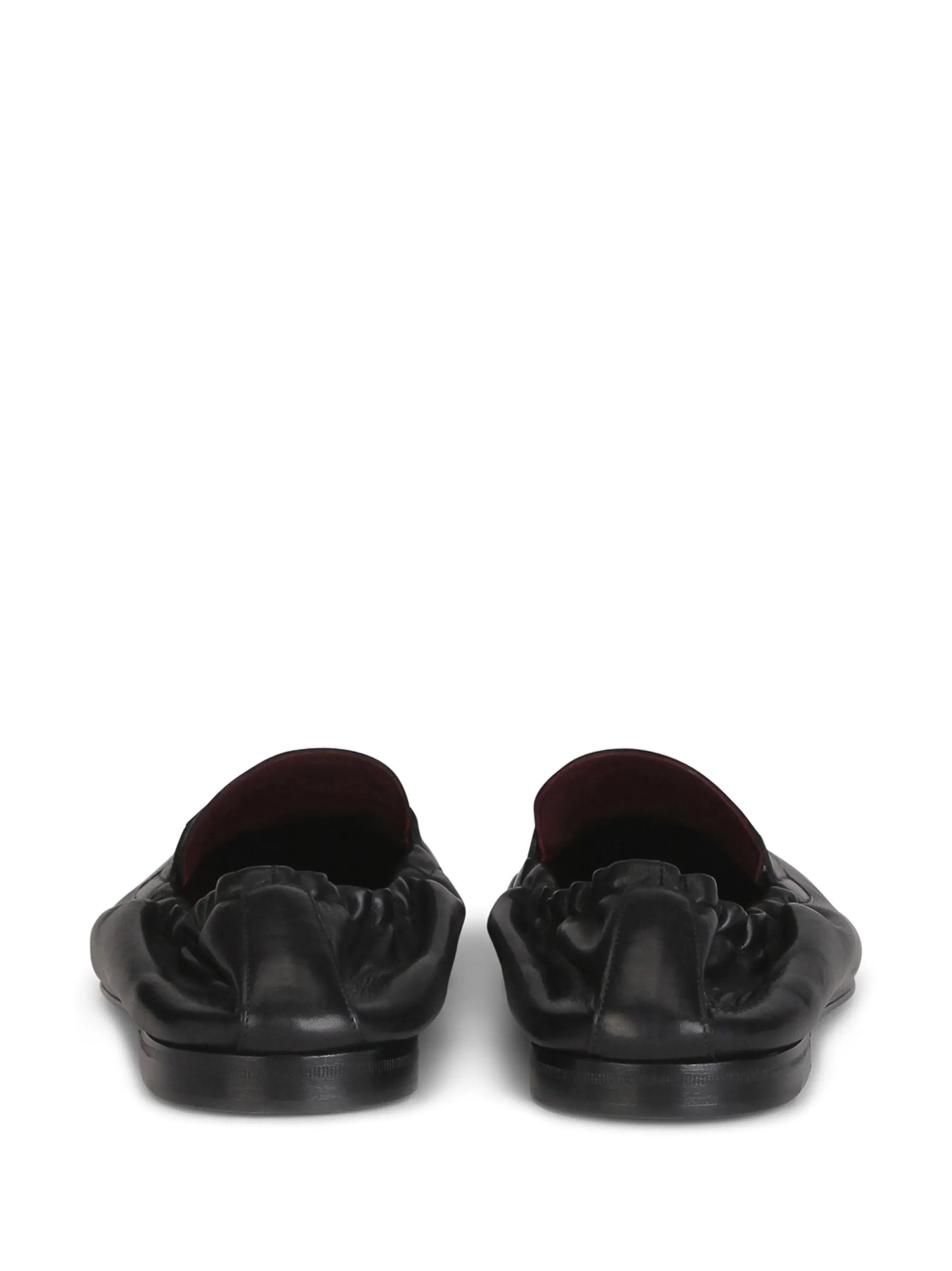 logo-embossed leather slippers
