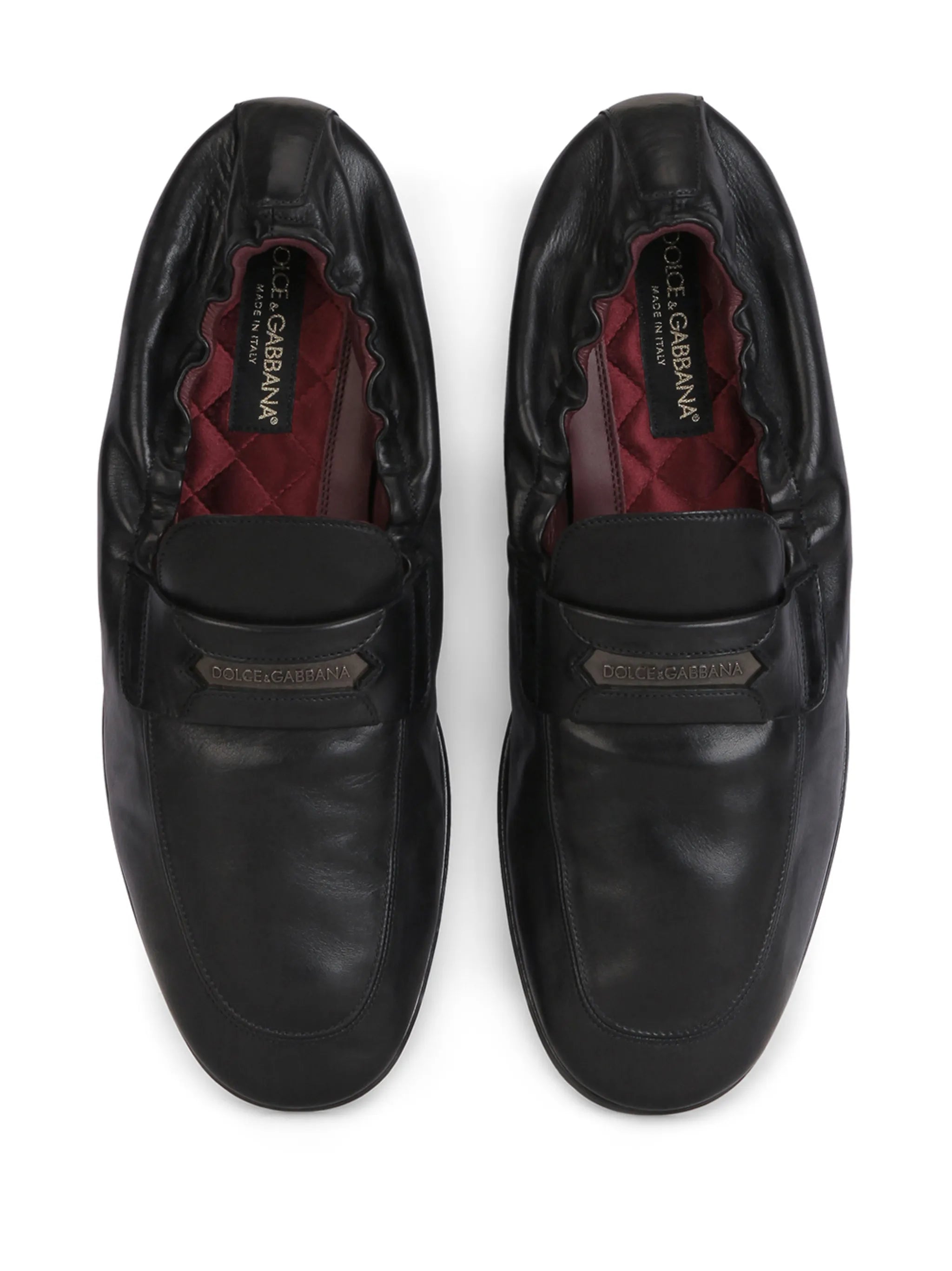 logo-embossed leather slippers