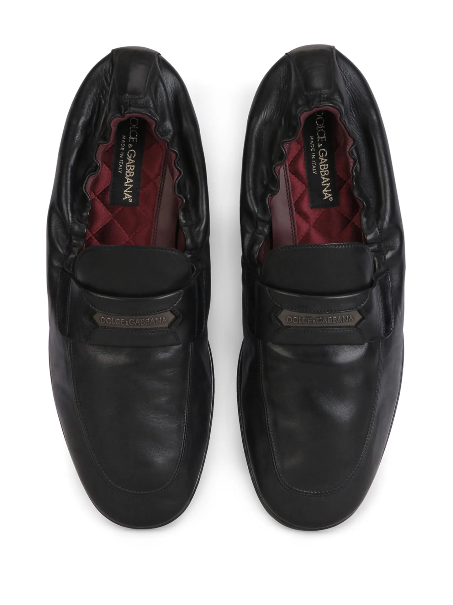 logo-embossed leather slippers