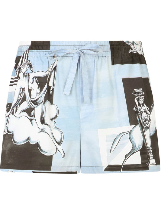 graphic-print shorts
