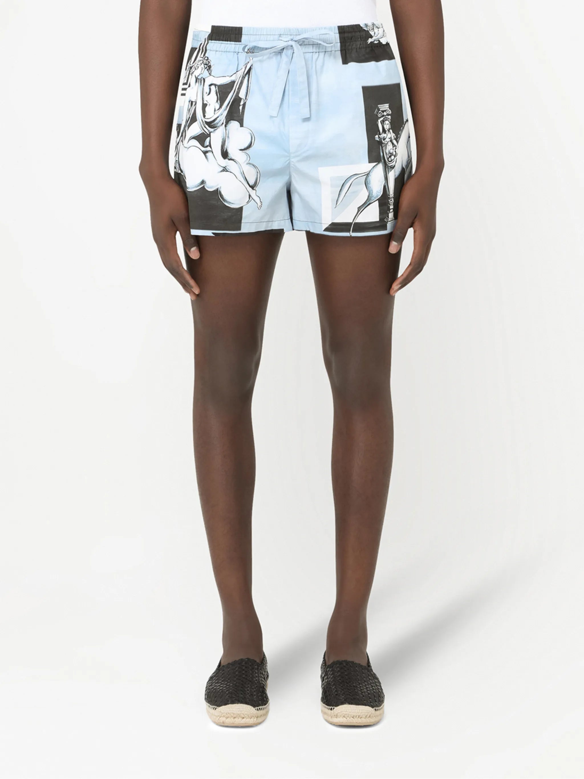 graphic-print shorts