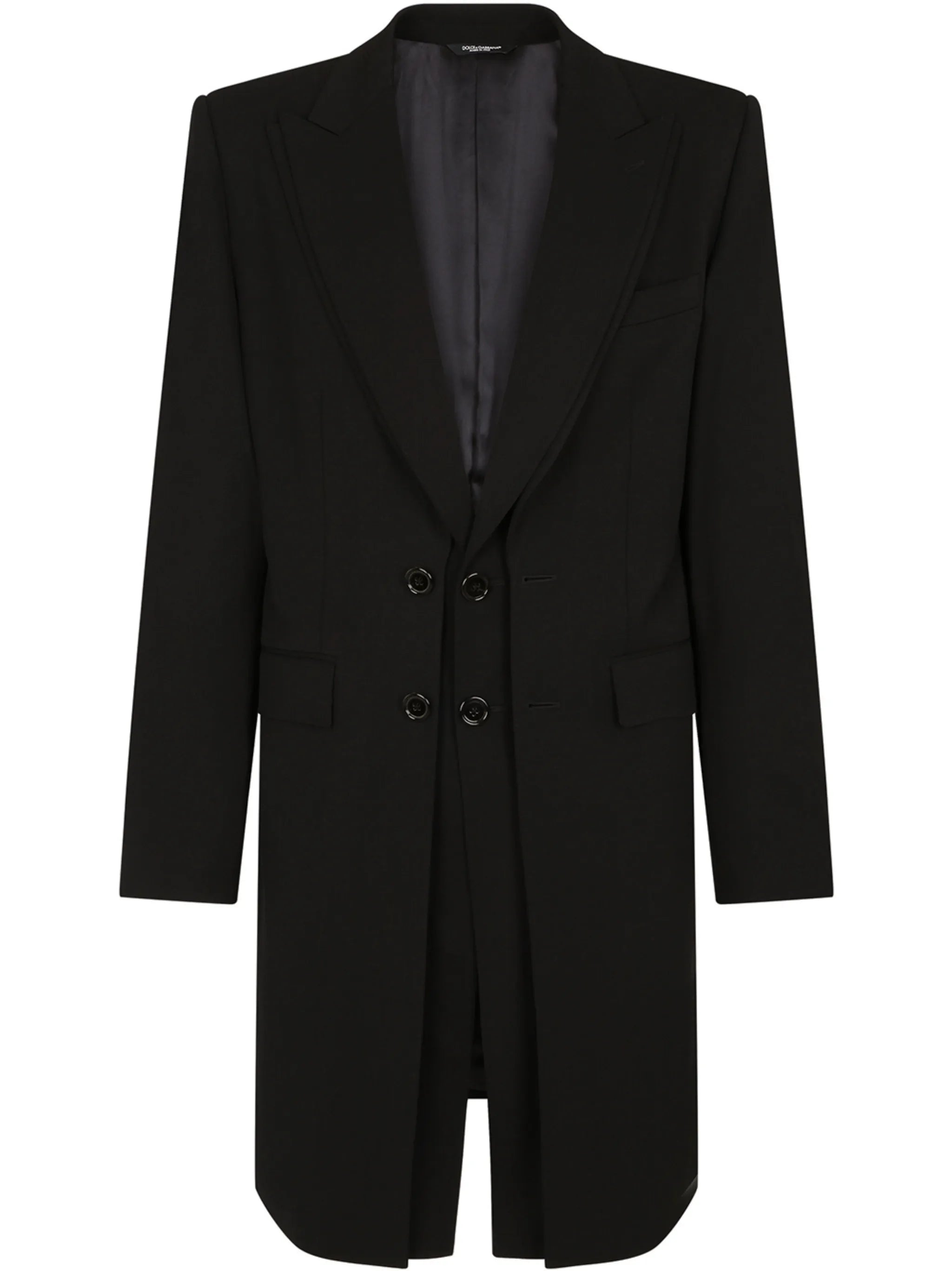 single-breasted stretch-wool coat