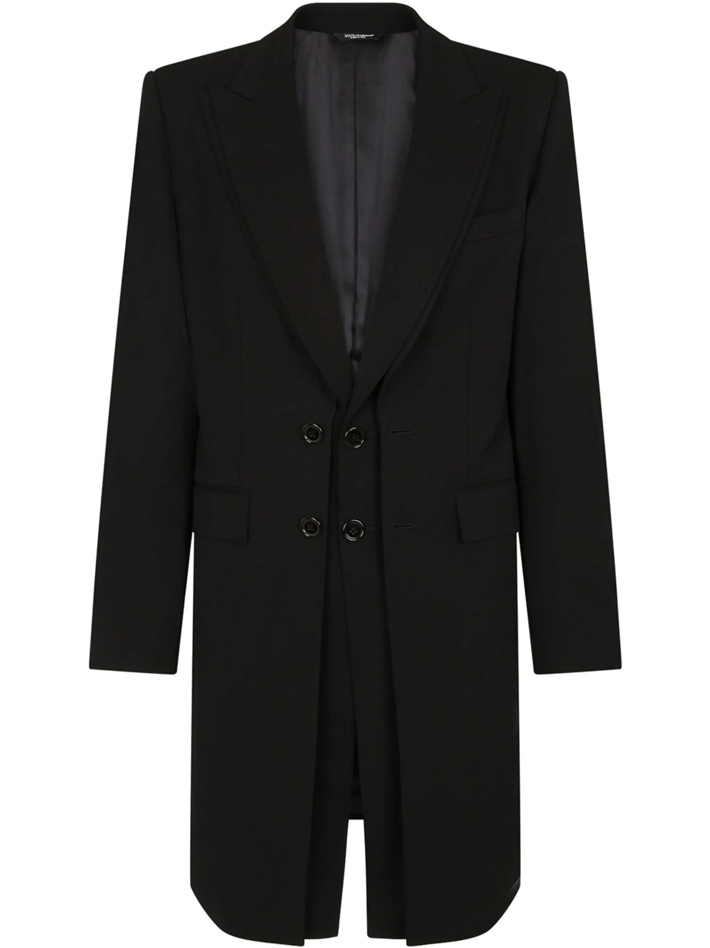 single-breasted stretch-wool coat