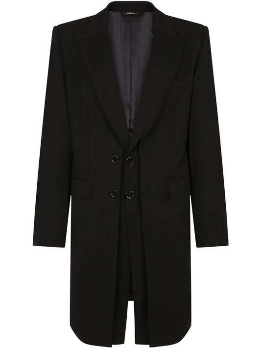 single-breasted stretch-wool coat