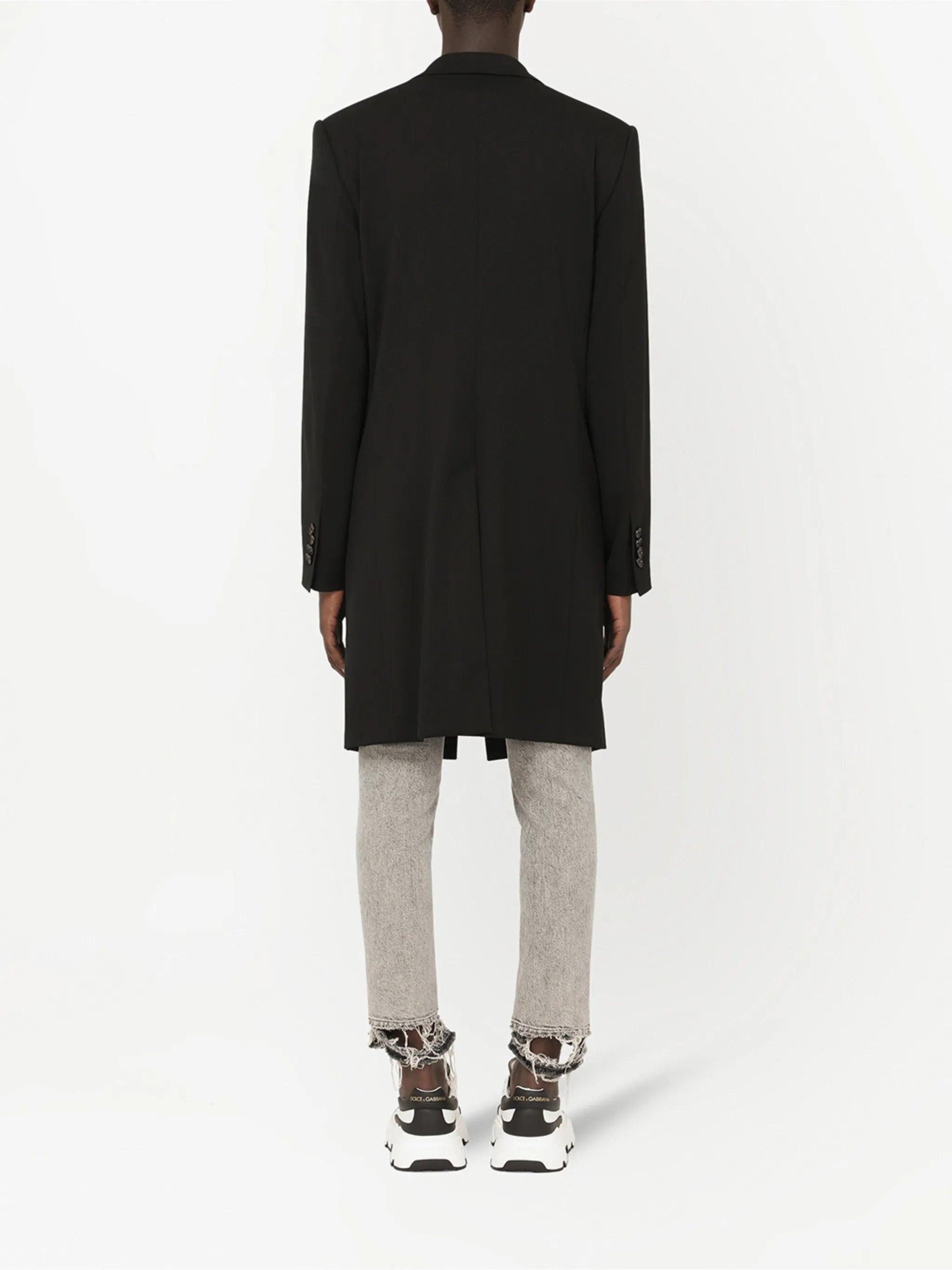 single-breasted stretch-wool coat