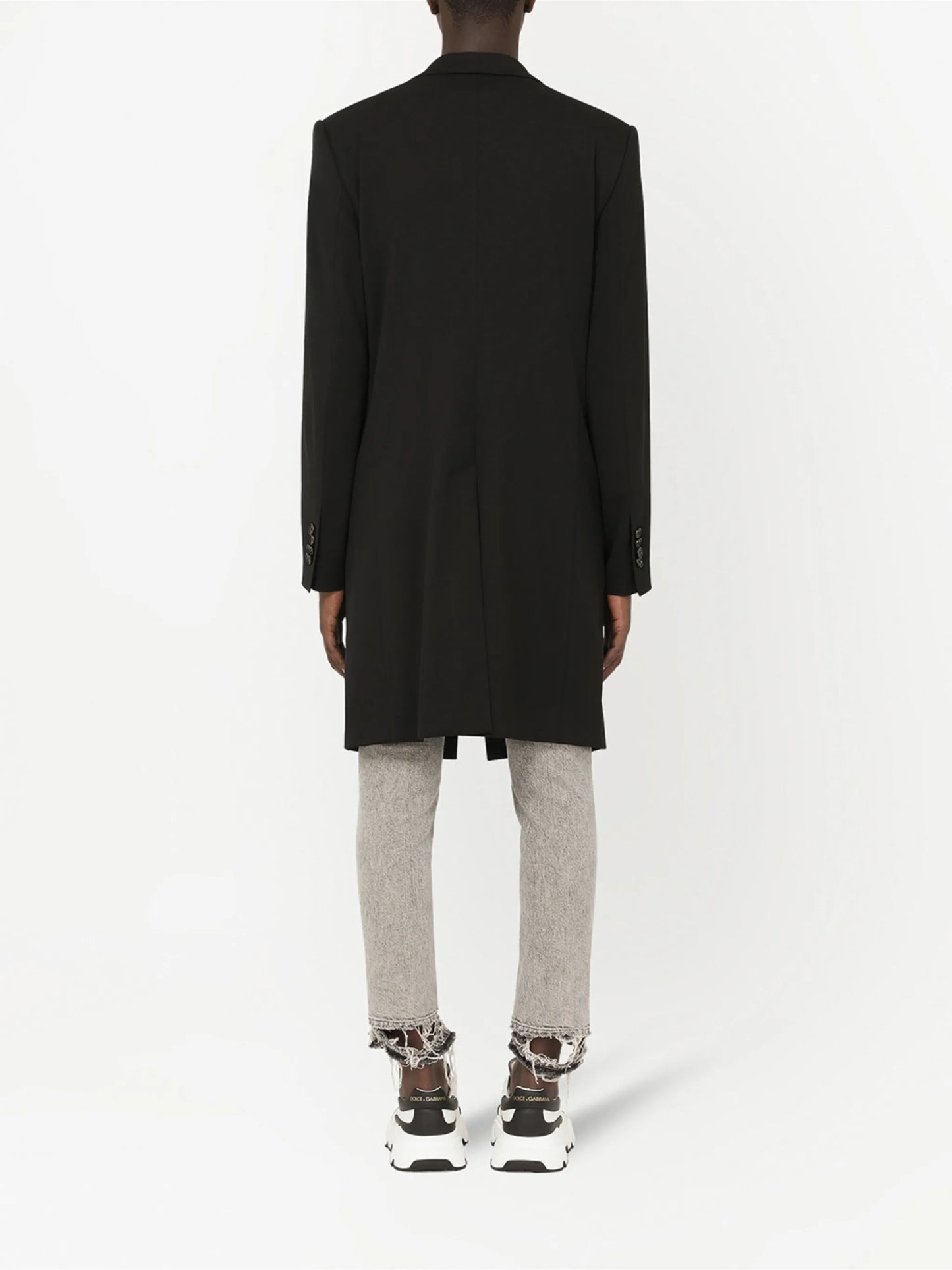 single-breasted stretch-wool coat
