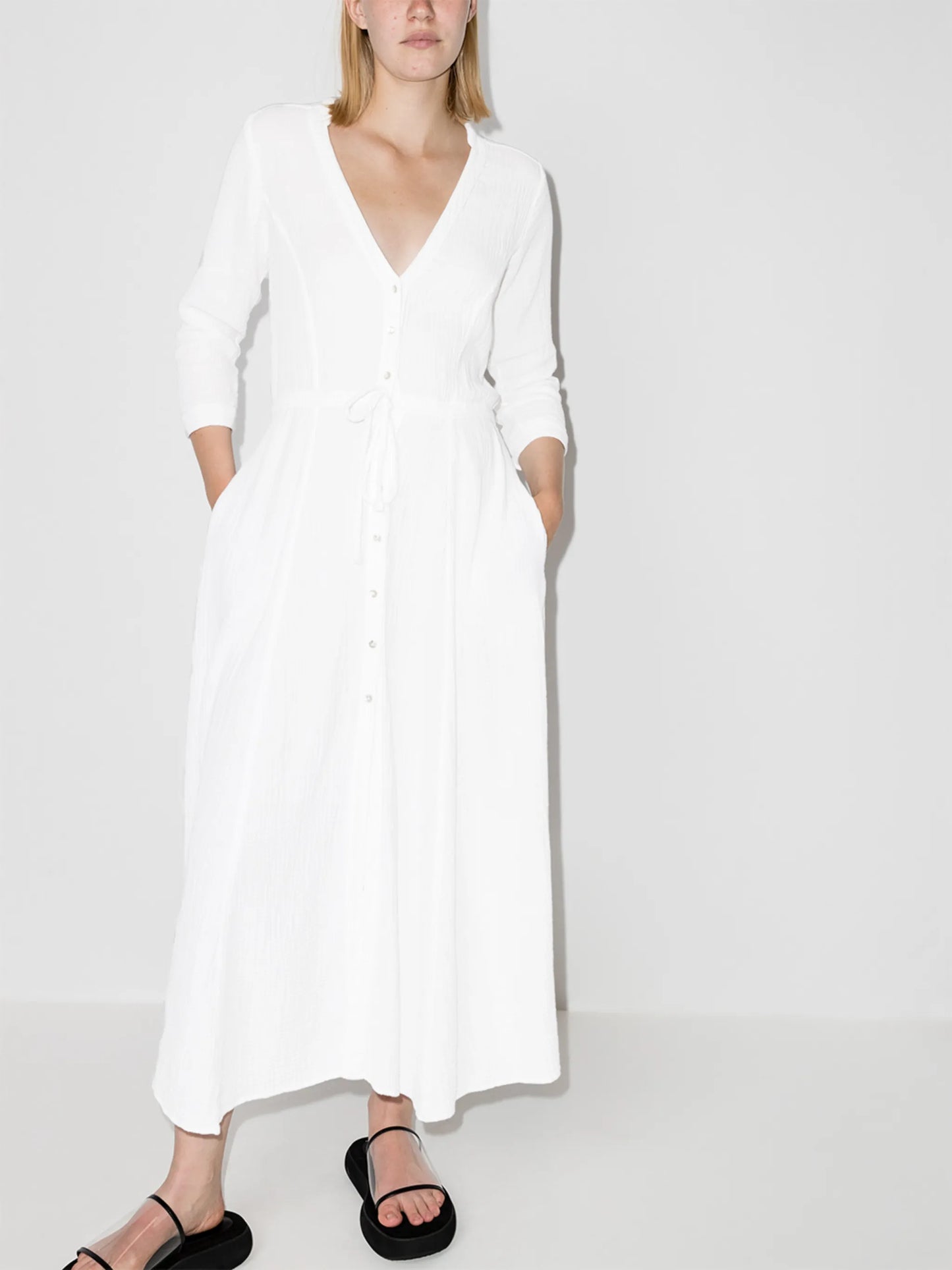 Georgia V-neck midi dress