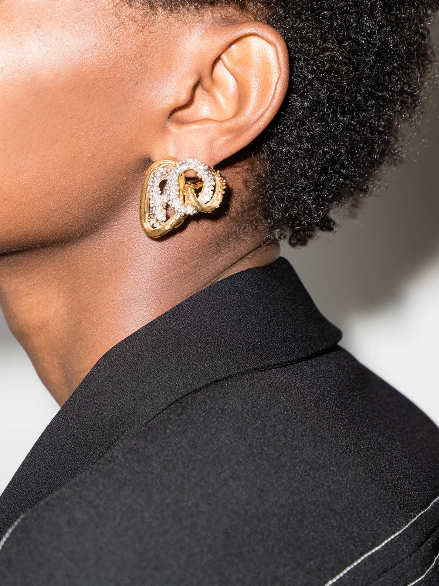 asymmetric two-tone Lia earrings