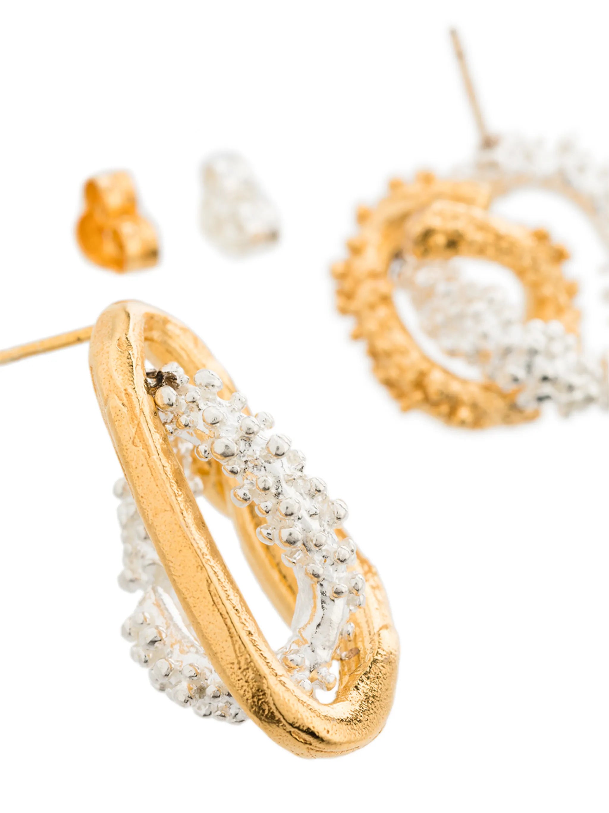 asymmetric two-tone Lia earrings