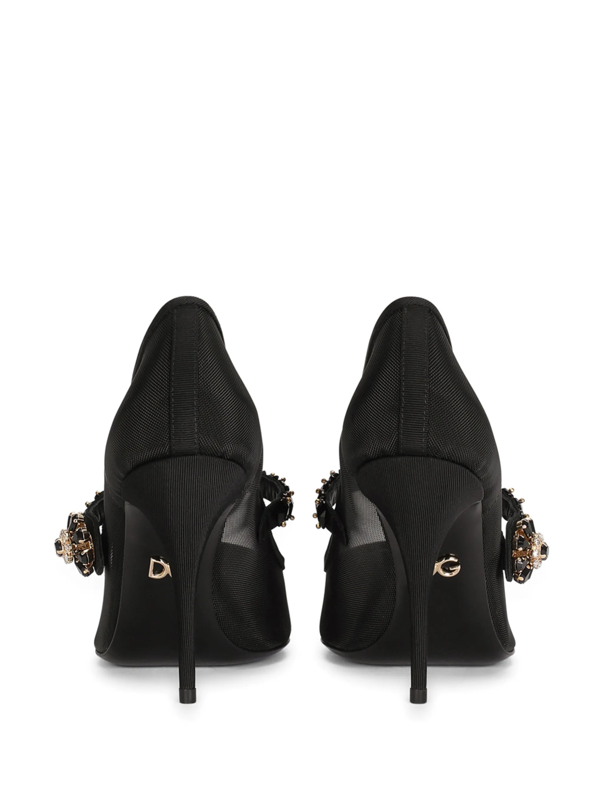crystal-strap mesh pumps