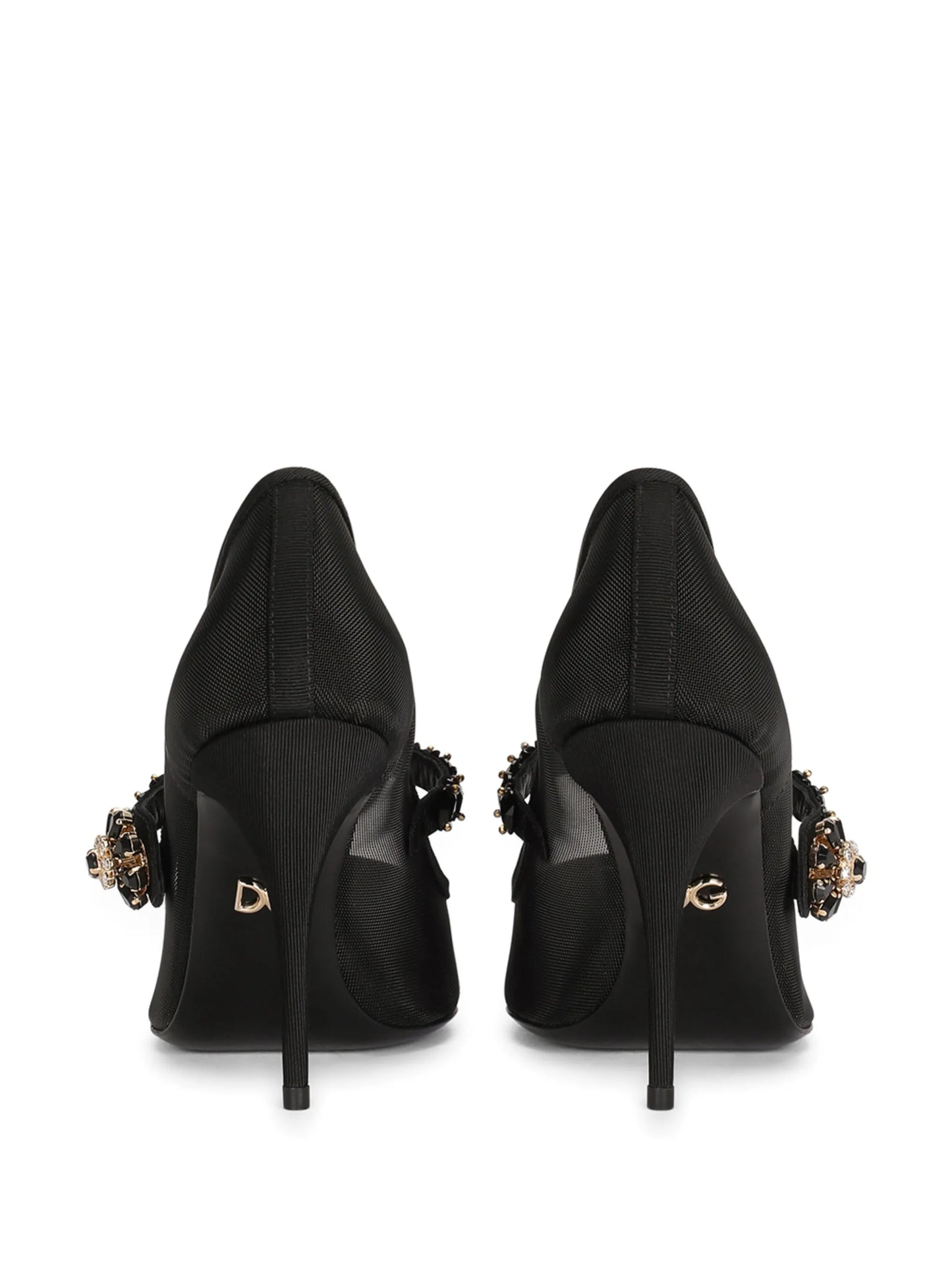 crystal-strap mesh pumps