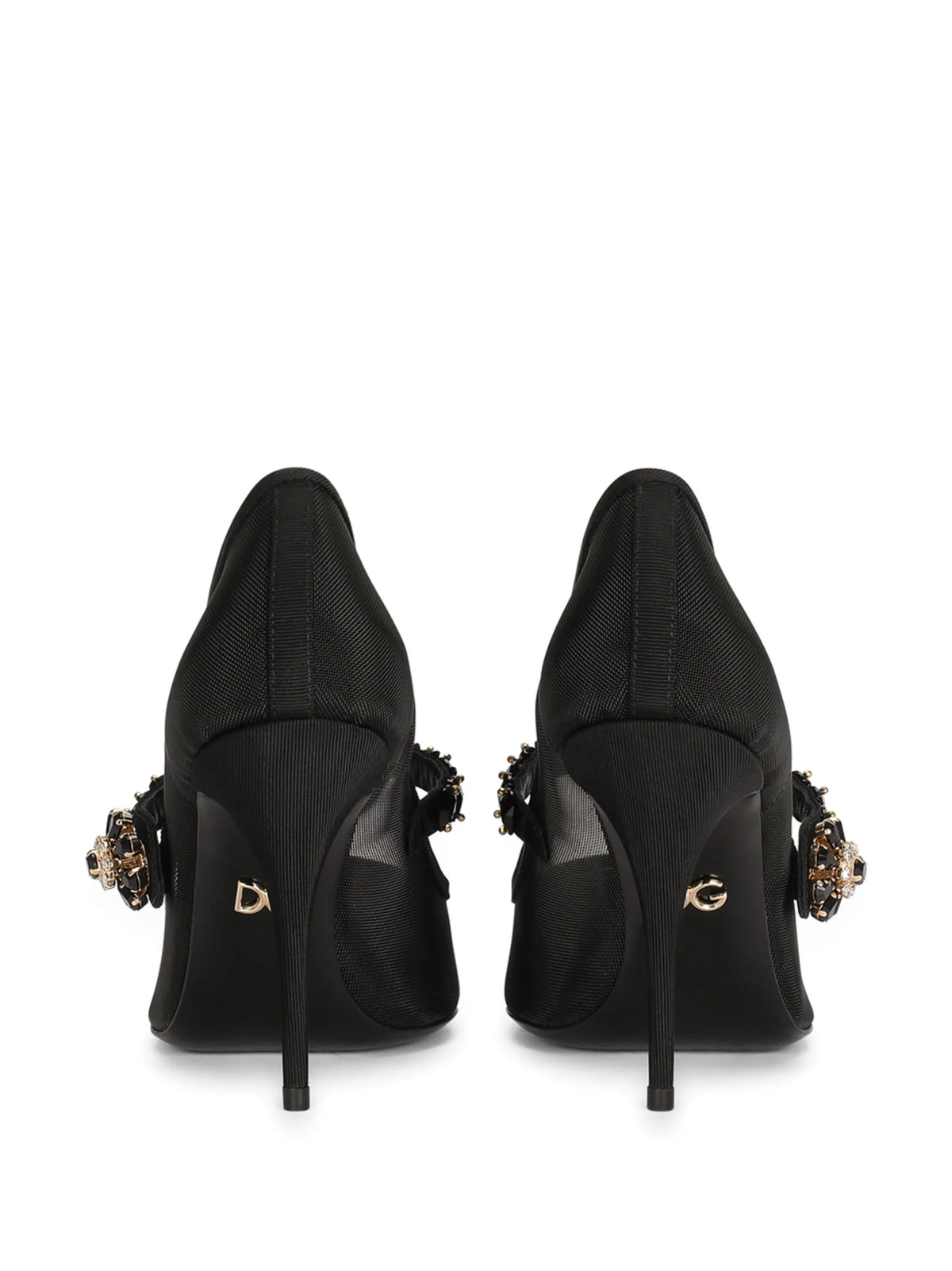 crystal-strap mesh pumps