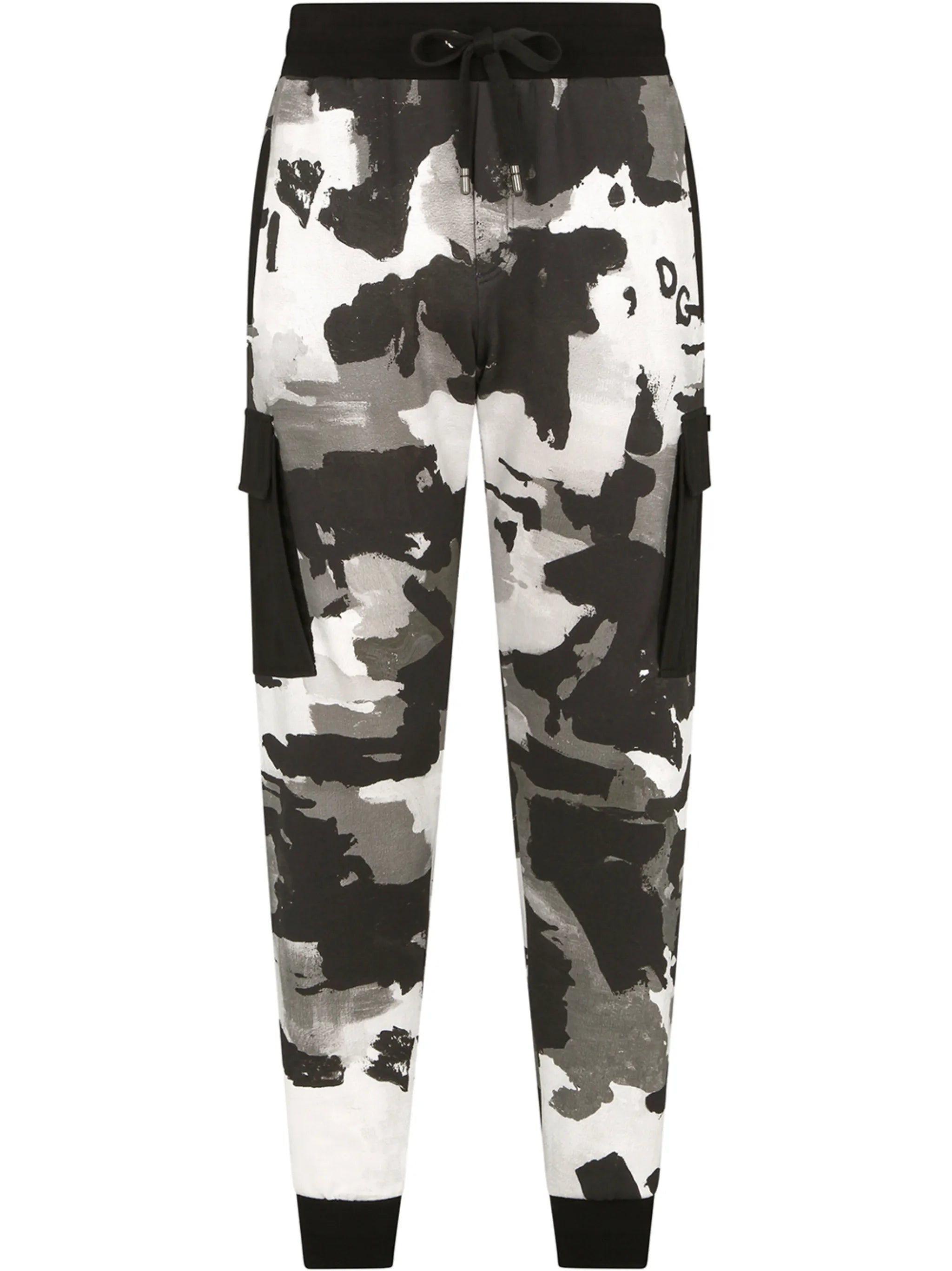 camouflage-pattern tapered track pants
