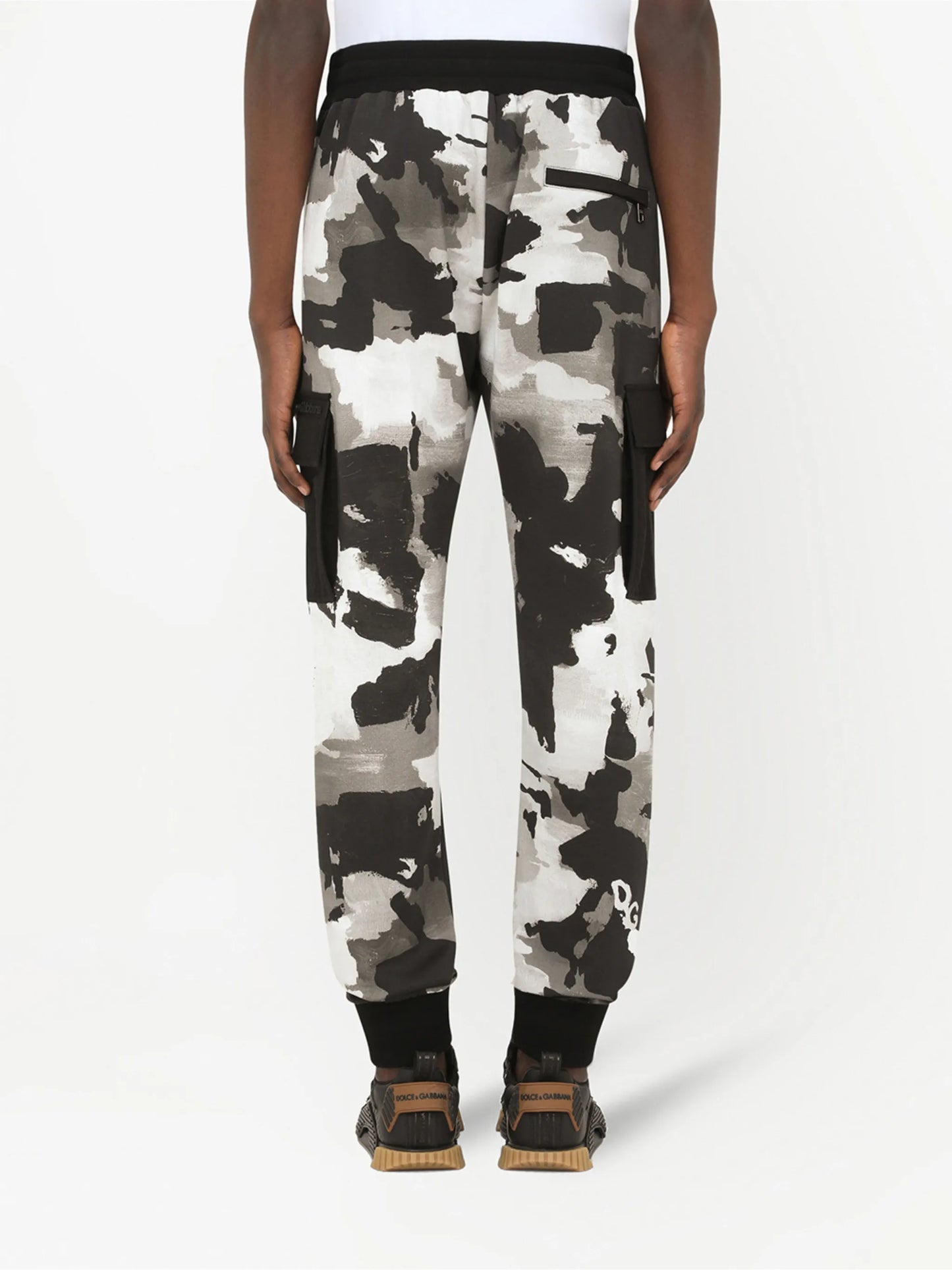 camouflage-pattern tapered track pants