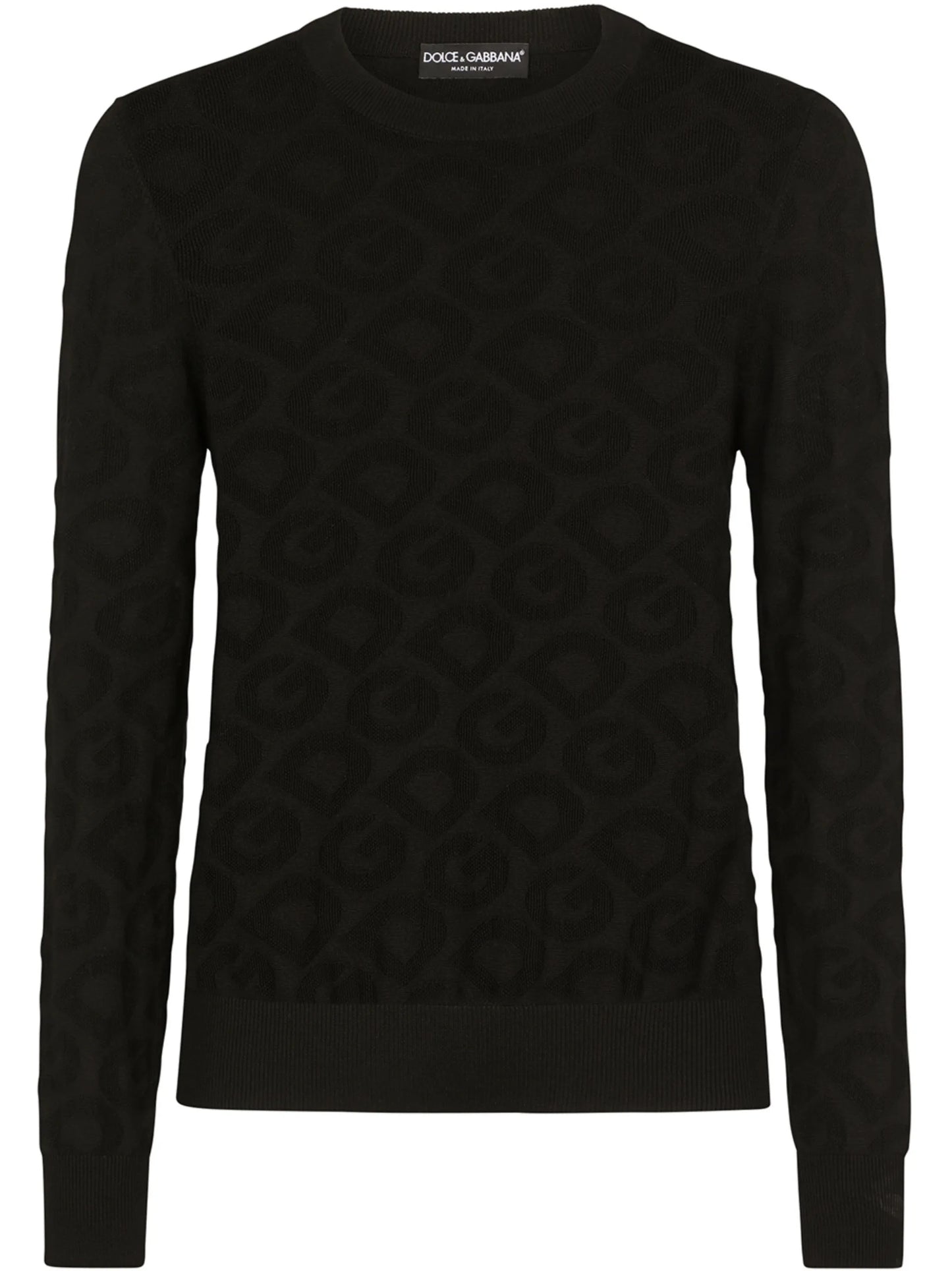 logo-intarsia crew-neck jumper