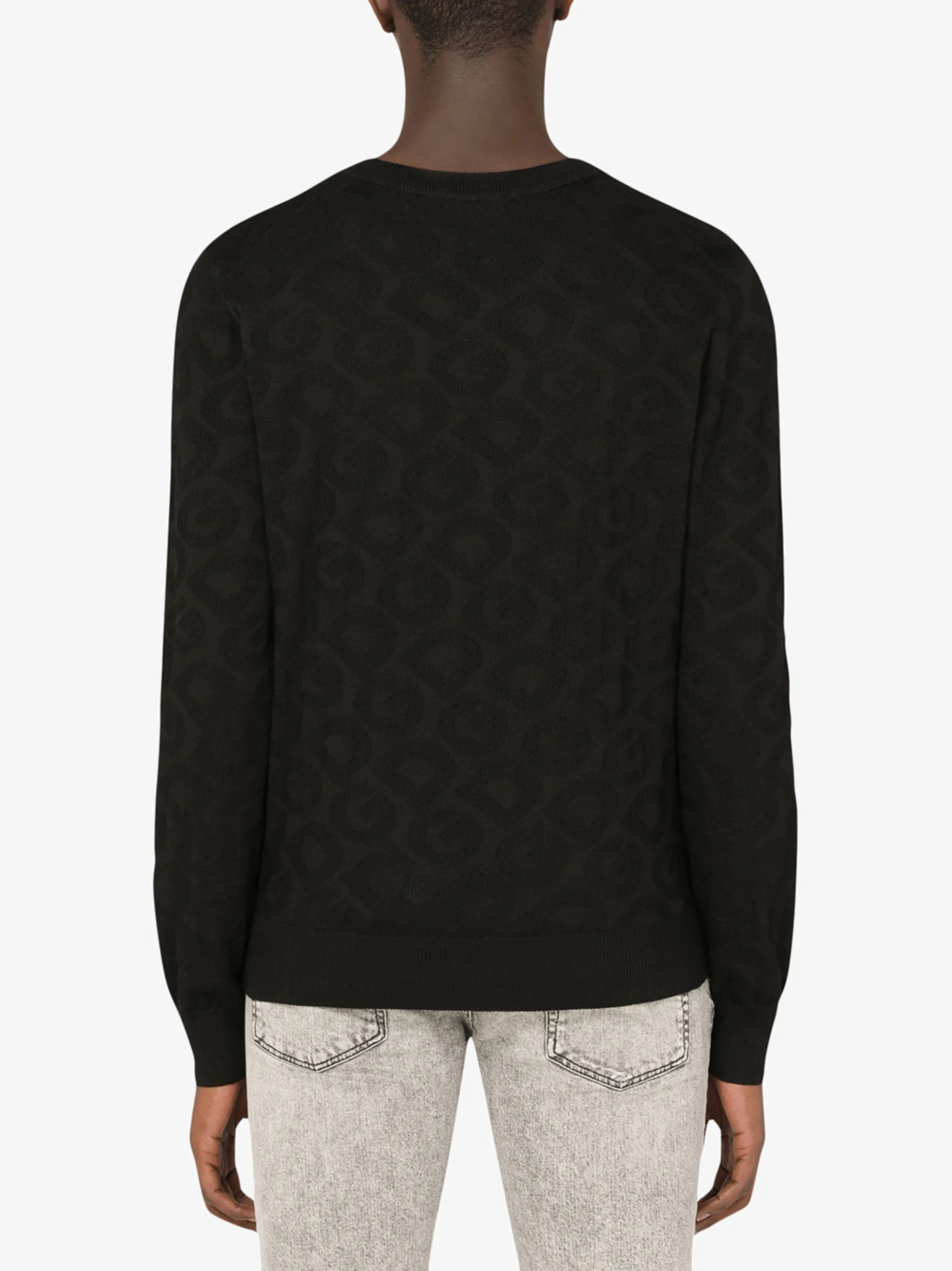 logo-intarsia crew-neck jumper