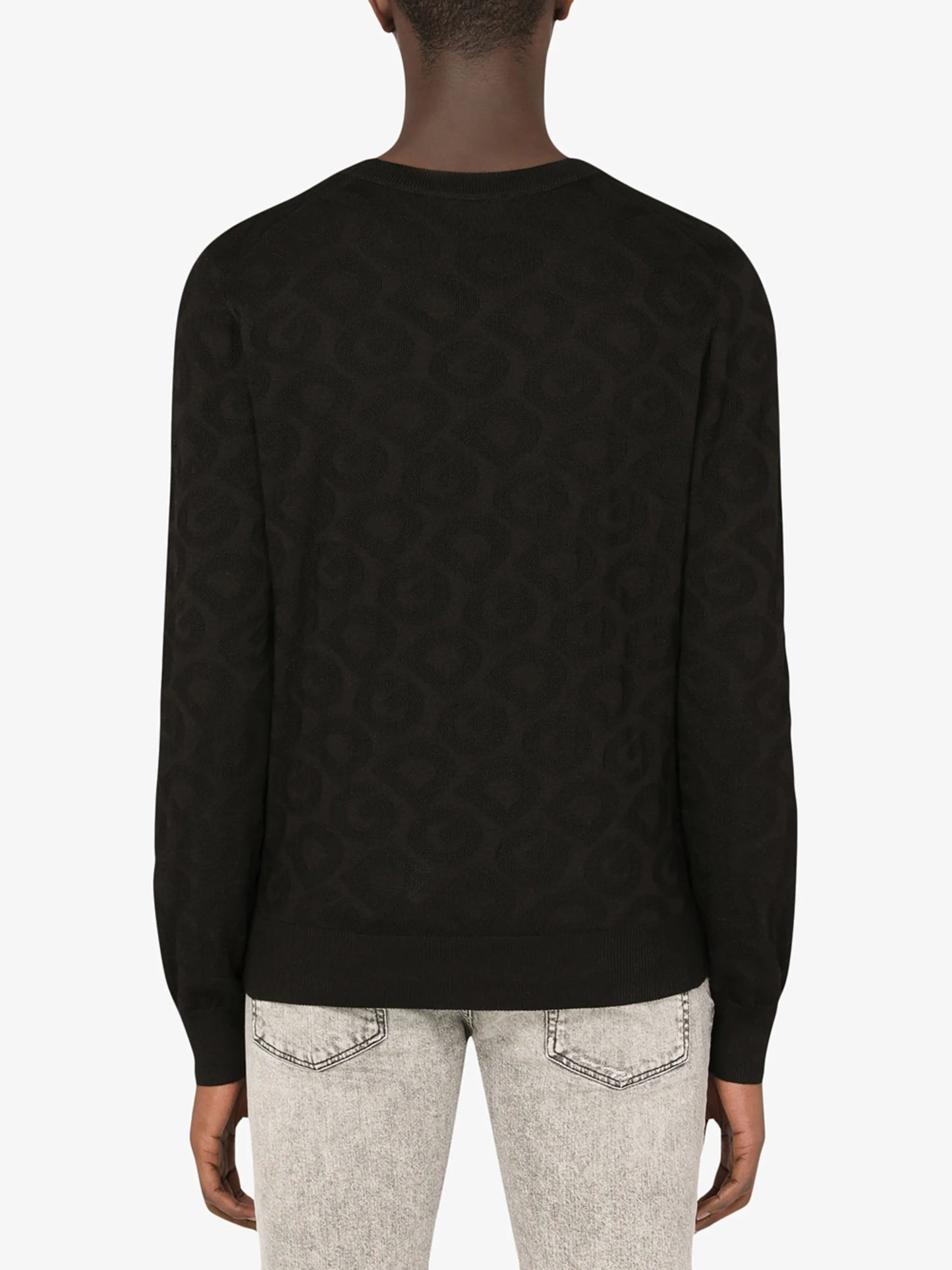 logo-intarsia crew-neck jumper