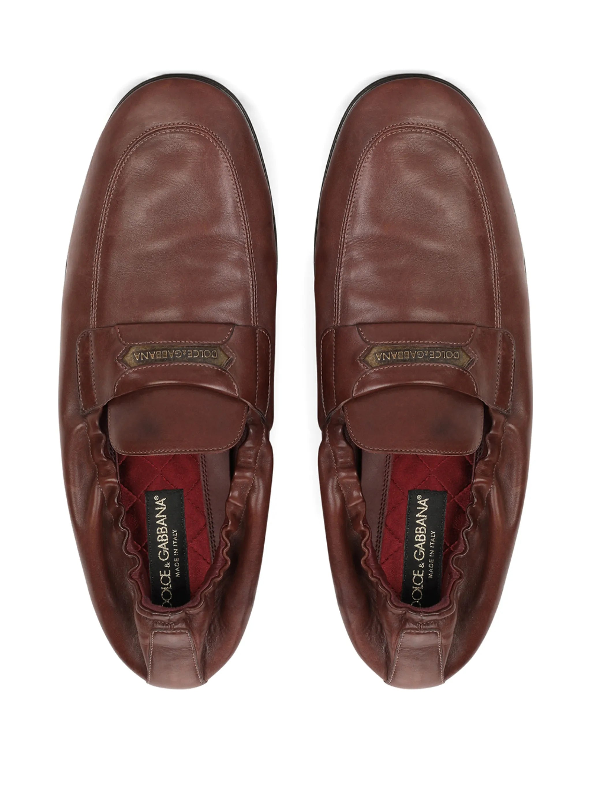 logo-embossed leather slippers