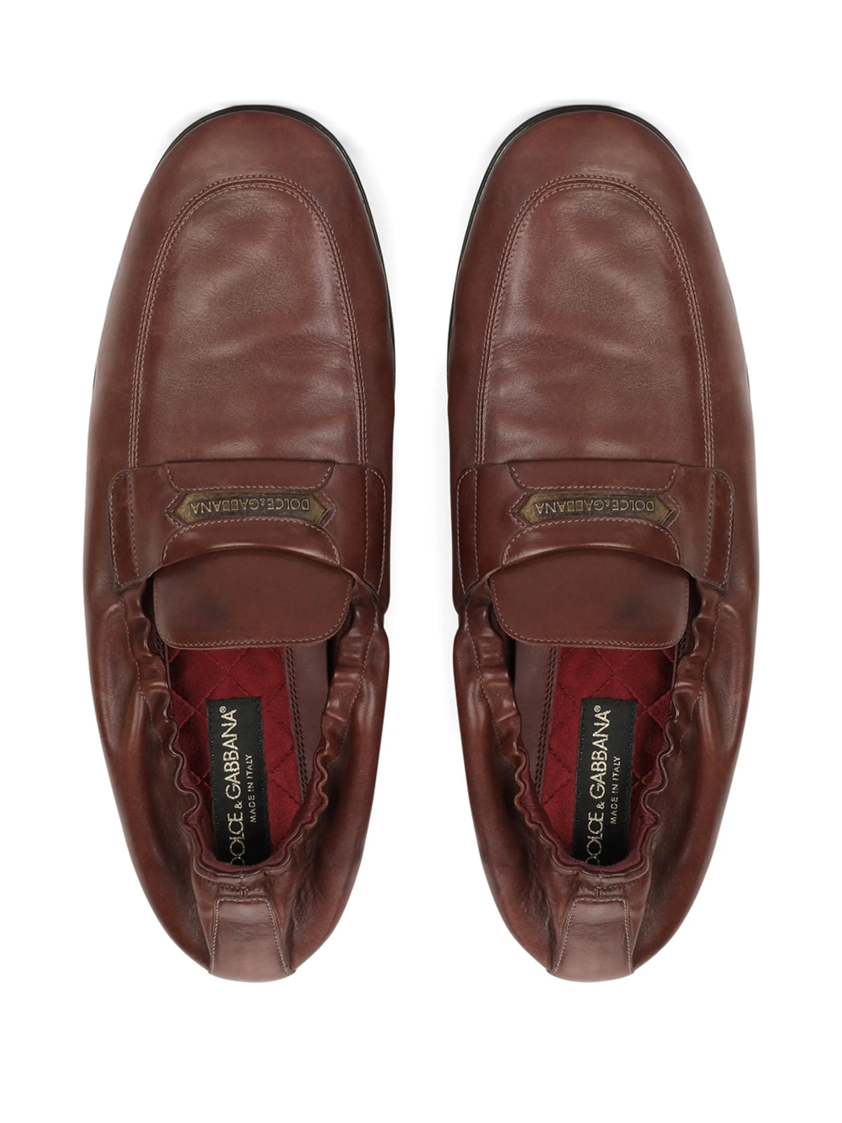 logo-embossed leather slippers