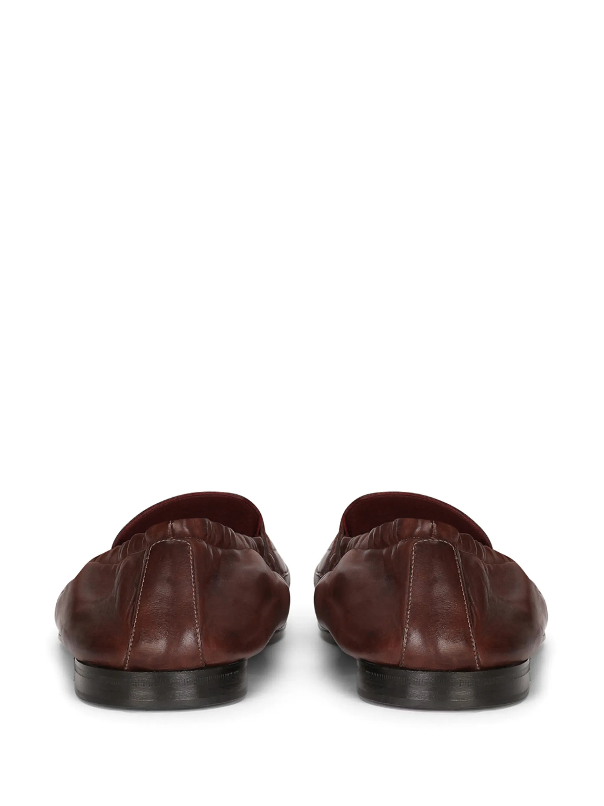 logo-embossed leather slippers