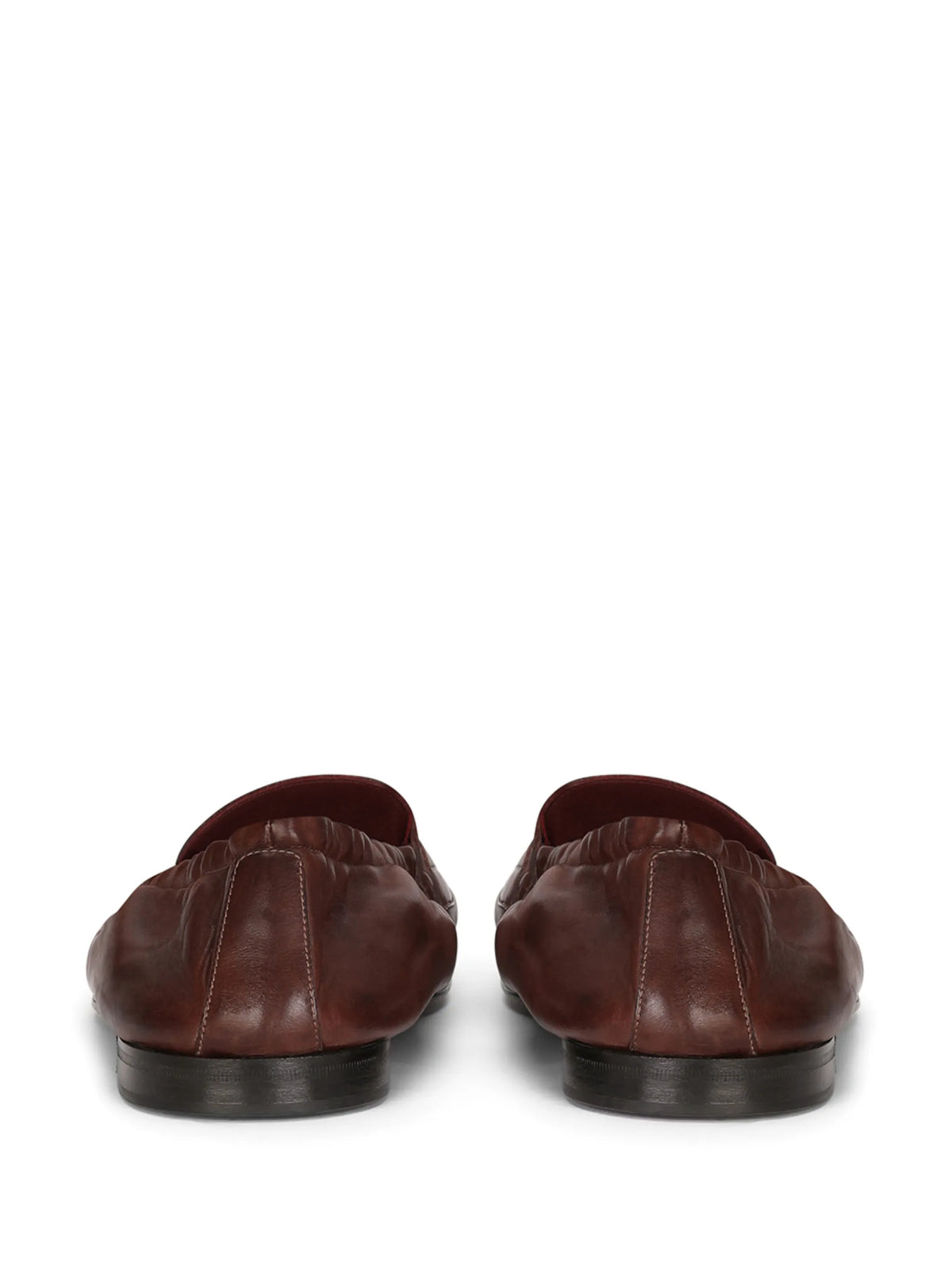 logo-embossed leather slippers