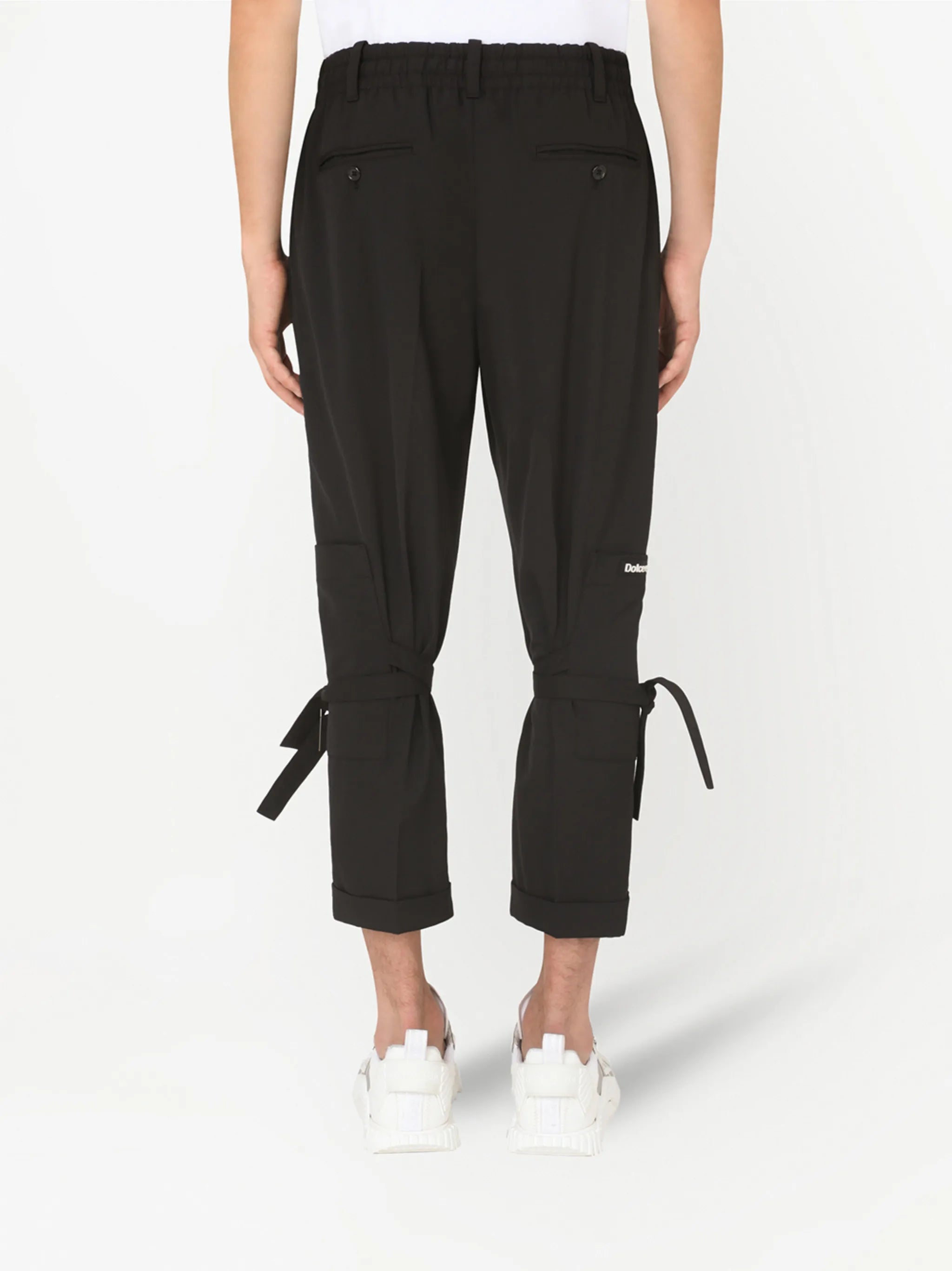 lace-up cropped jogging trousers