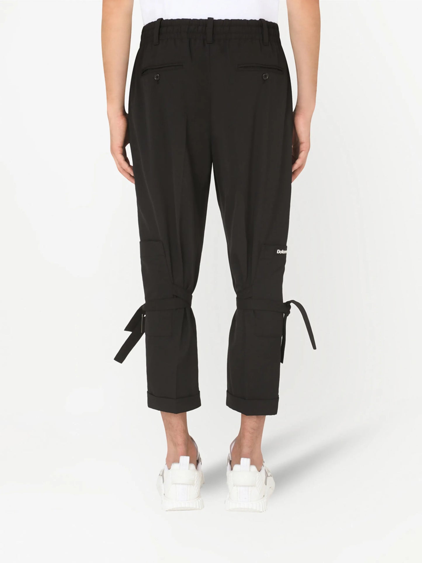 lace-up cropped jogging trousers