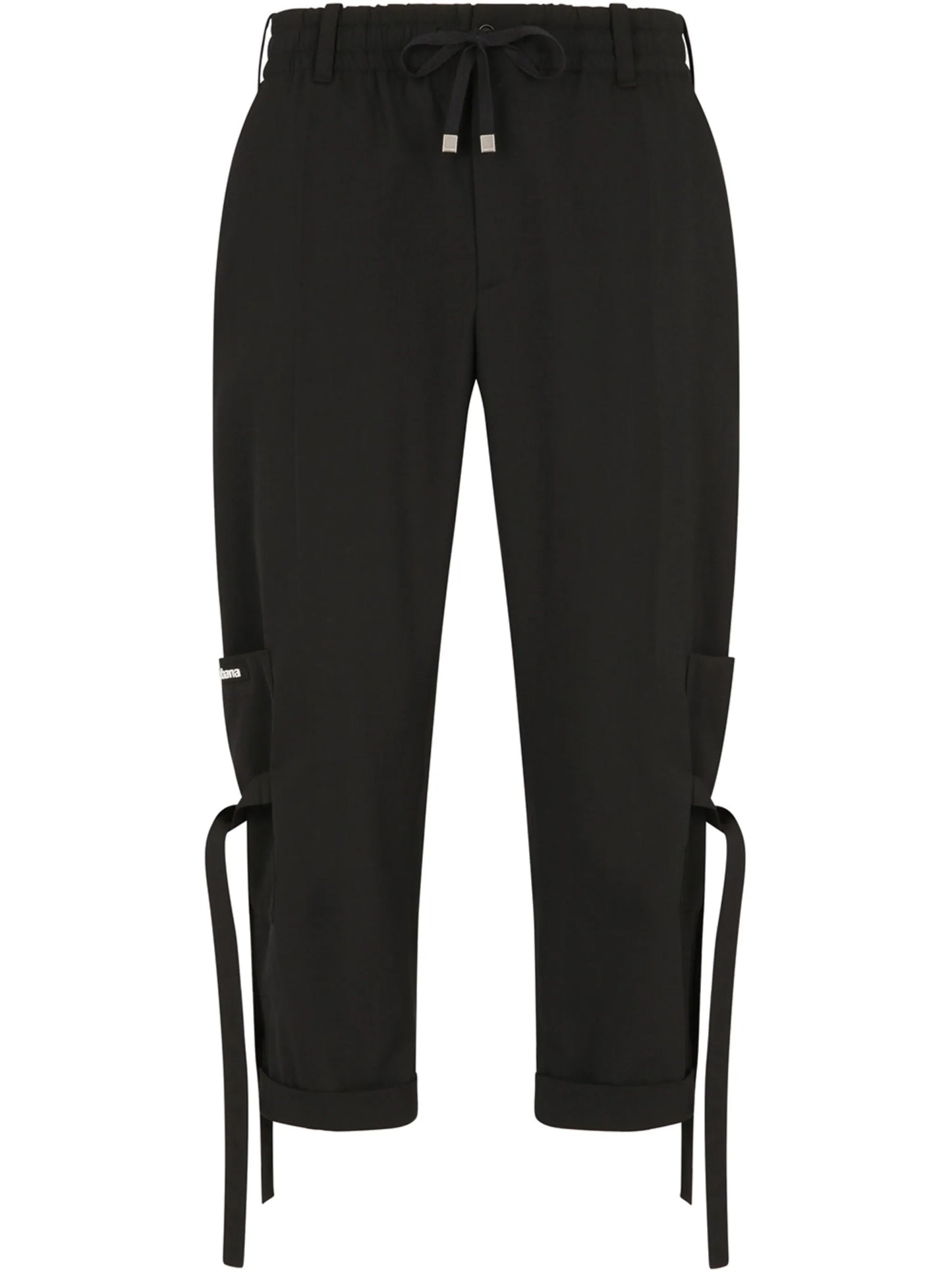lace-up cropped jogging trousers