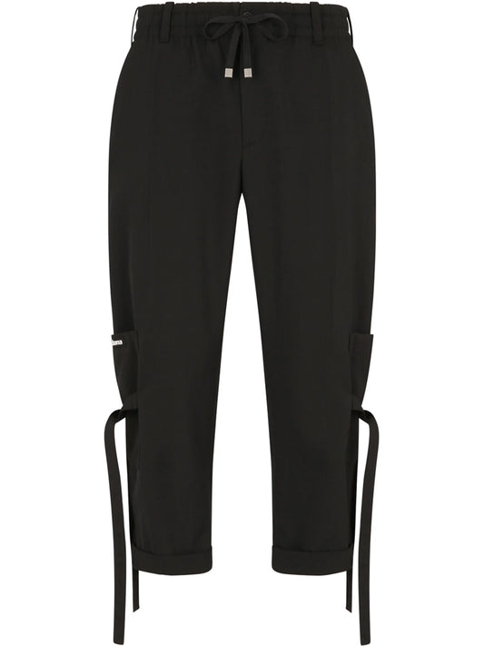 lace-up cropped jogging trousers