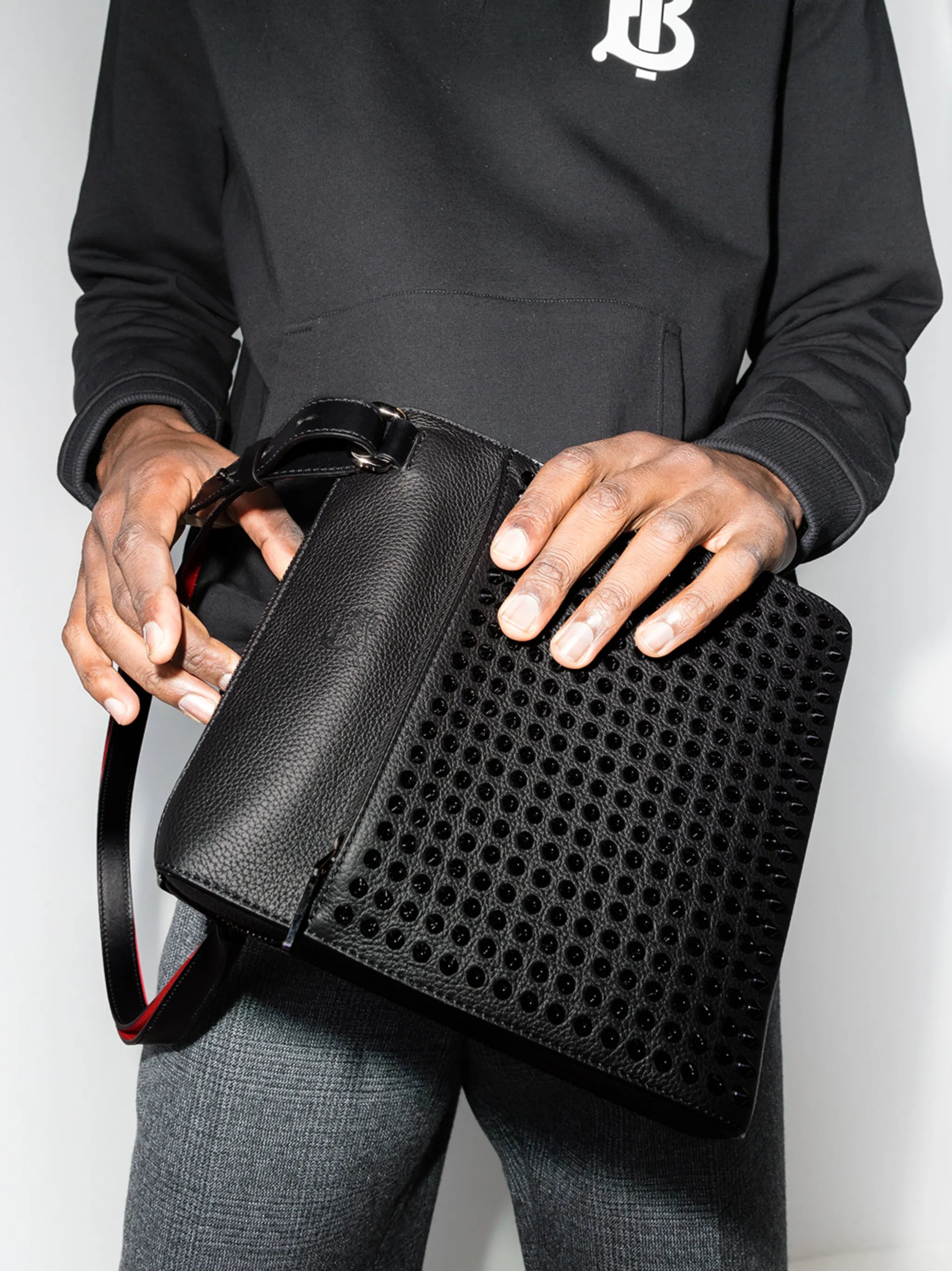 studded front messenger bag