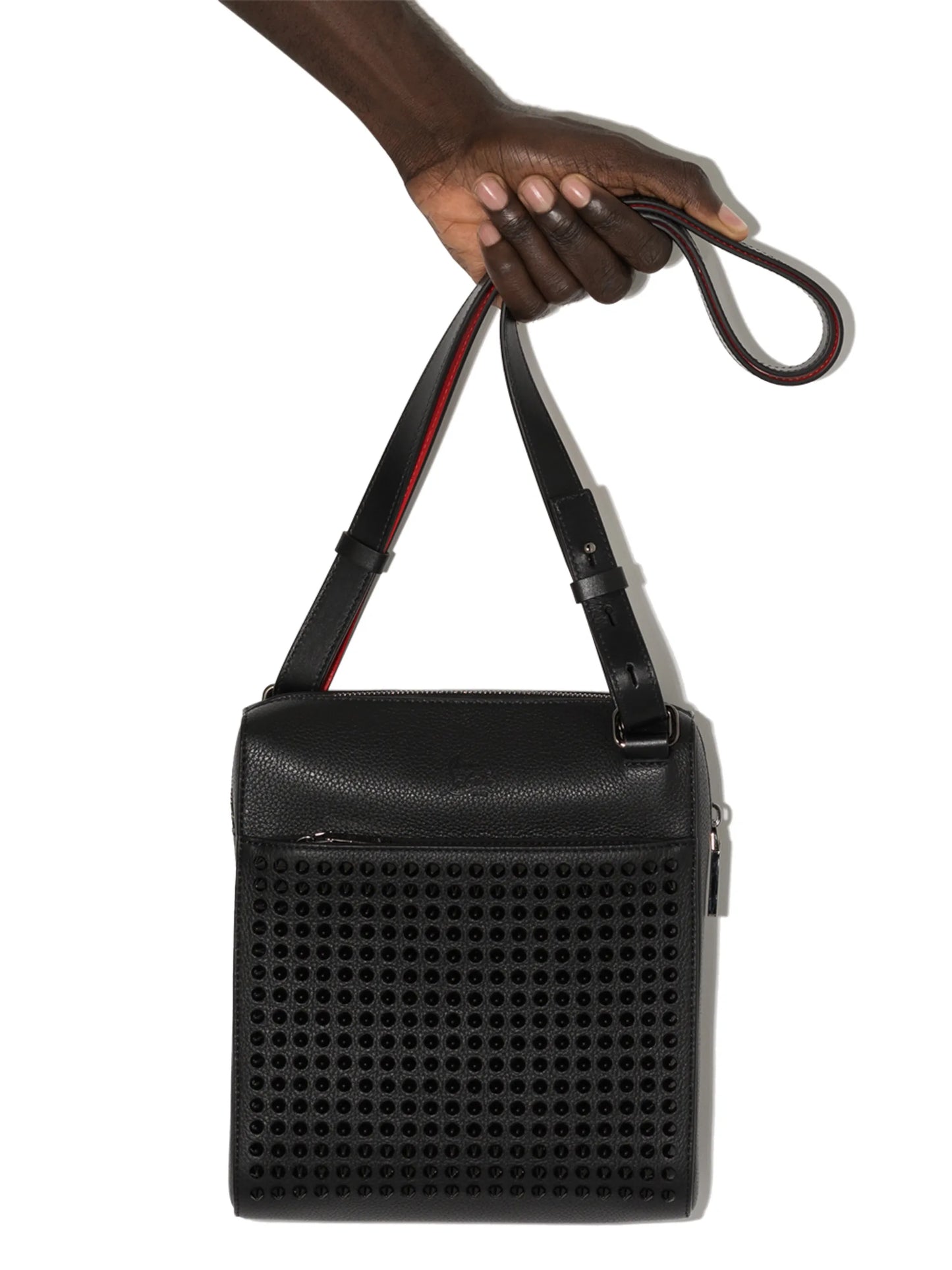 studded front messenger bag