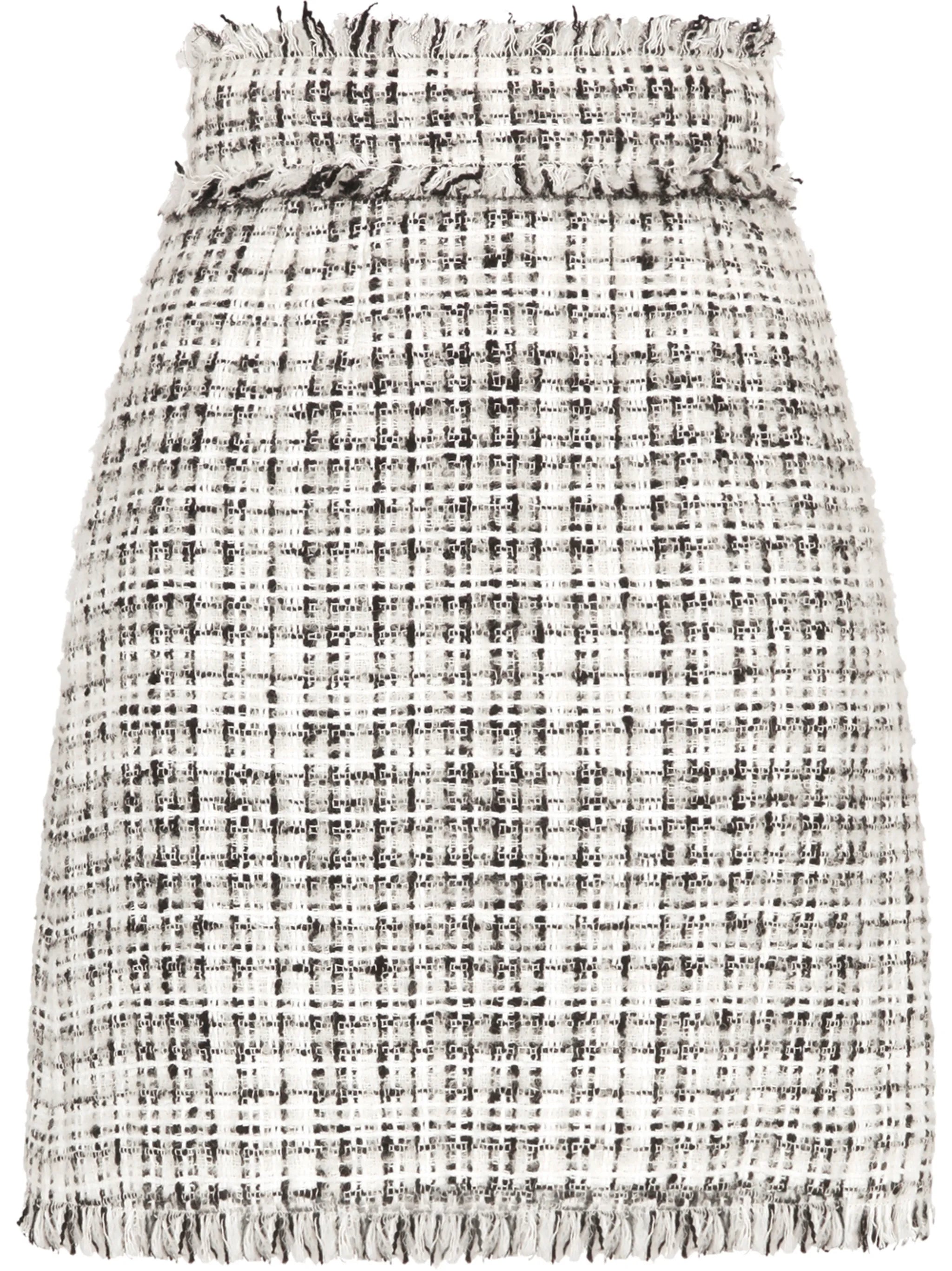 tweed straight-fit skirt