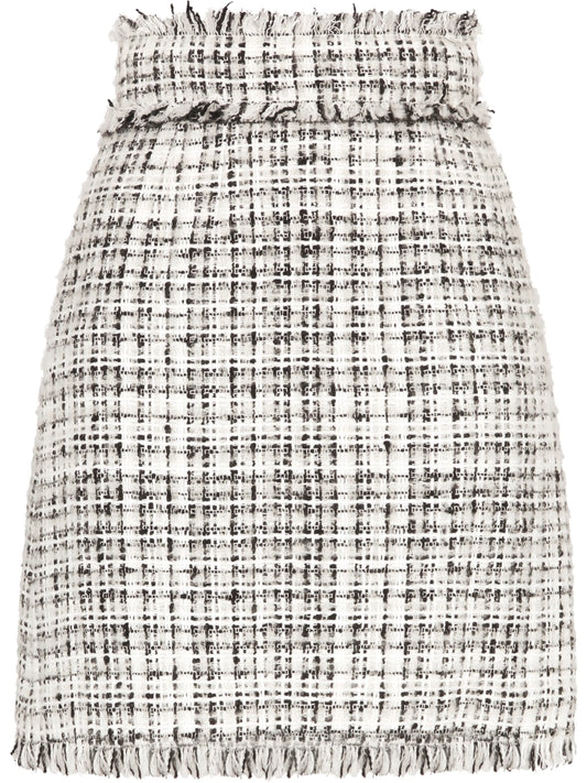 tweed straight-fit skirt